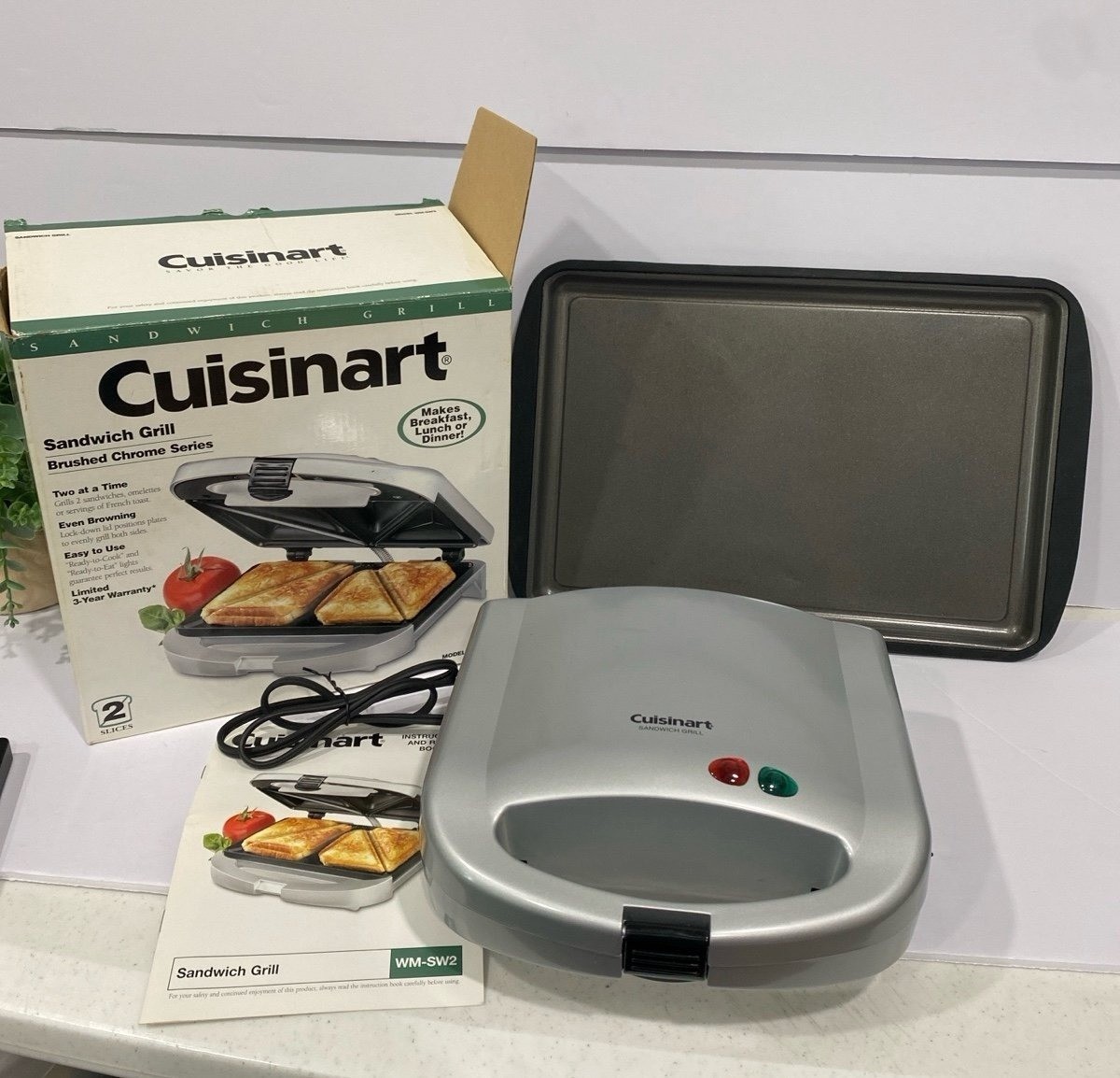 Cuisinart Sandwich Grill Chrome Series Instructions Recipe Booklet & Bake Pan
