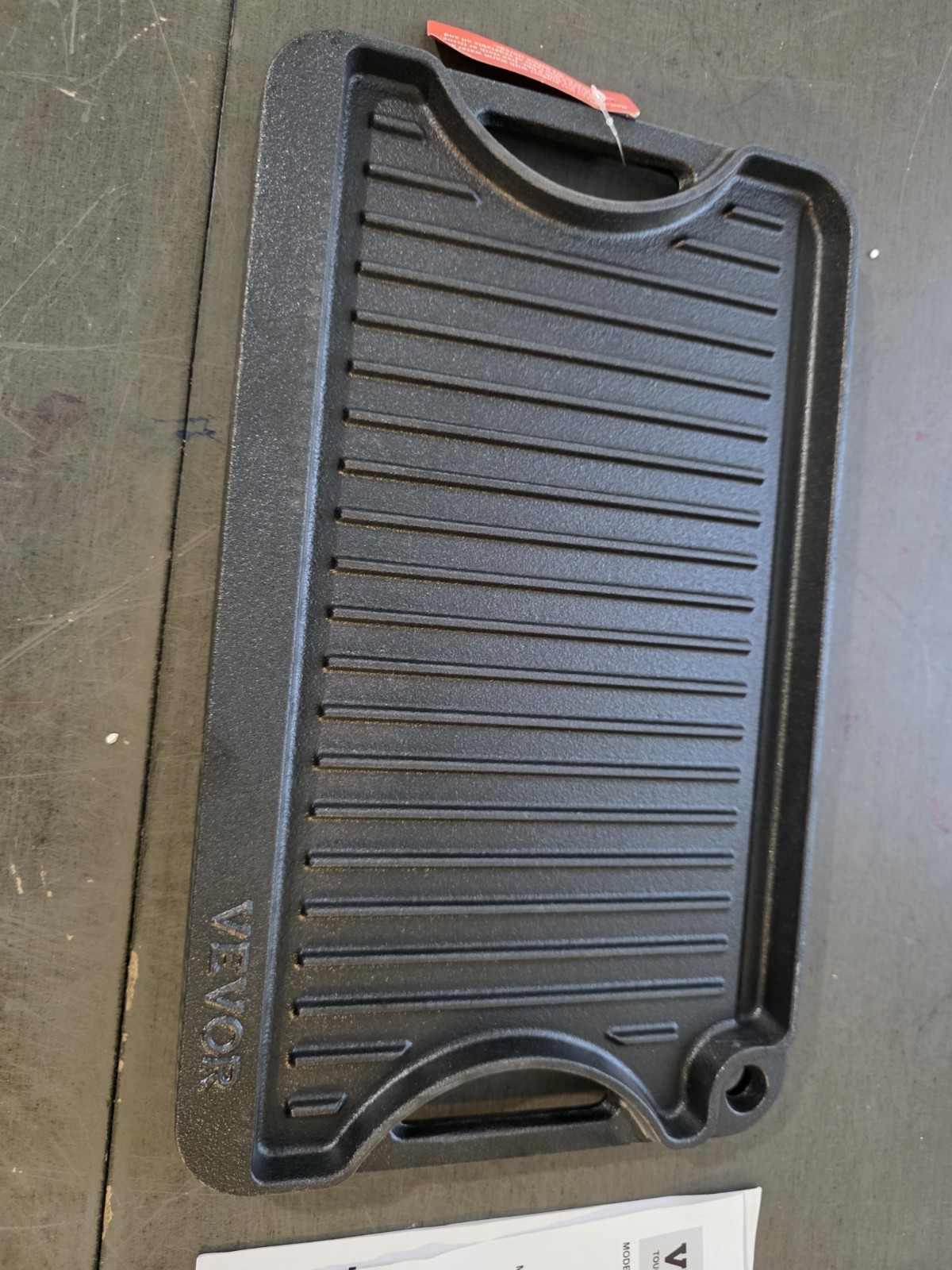 VEVOR Reversible Grill/Griddle, 14×8.5 inch Pre-Seasoned Cast Iron Griddle, Port