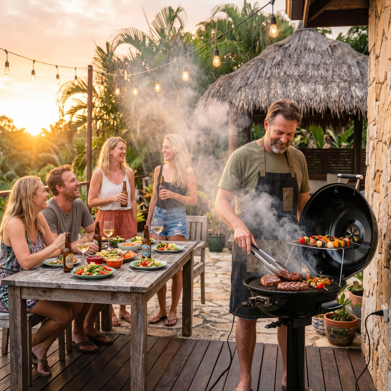 Electric Grill, CUSIMAX Indoor/Outdoor Double Layer, Black