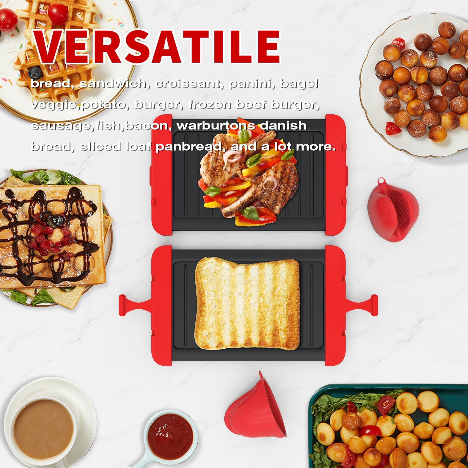 Microwave Sandwich Maker & Grill Cheese Maker with Silicone Oven Mitts, Fast …