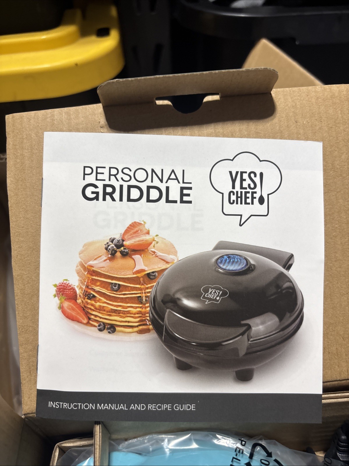 Yes! Chef Personal Griddle w/ Instructional Manual & Recipe Guide, Blue