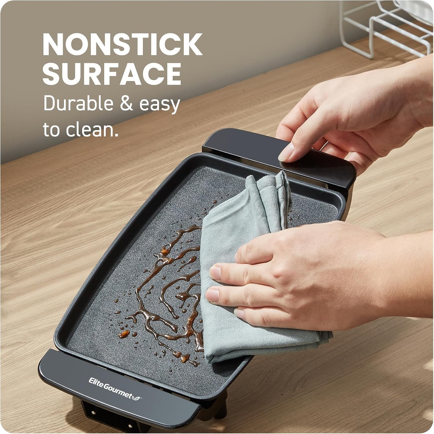 Electric 9.75″ x 7″ Cooking Surface, Personal Compact Griddle, Cool-touch Han…