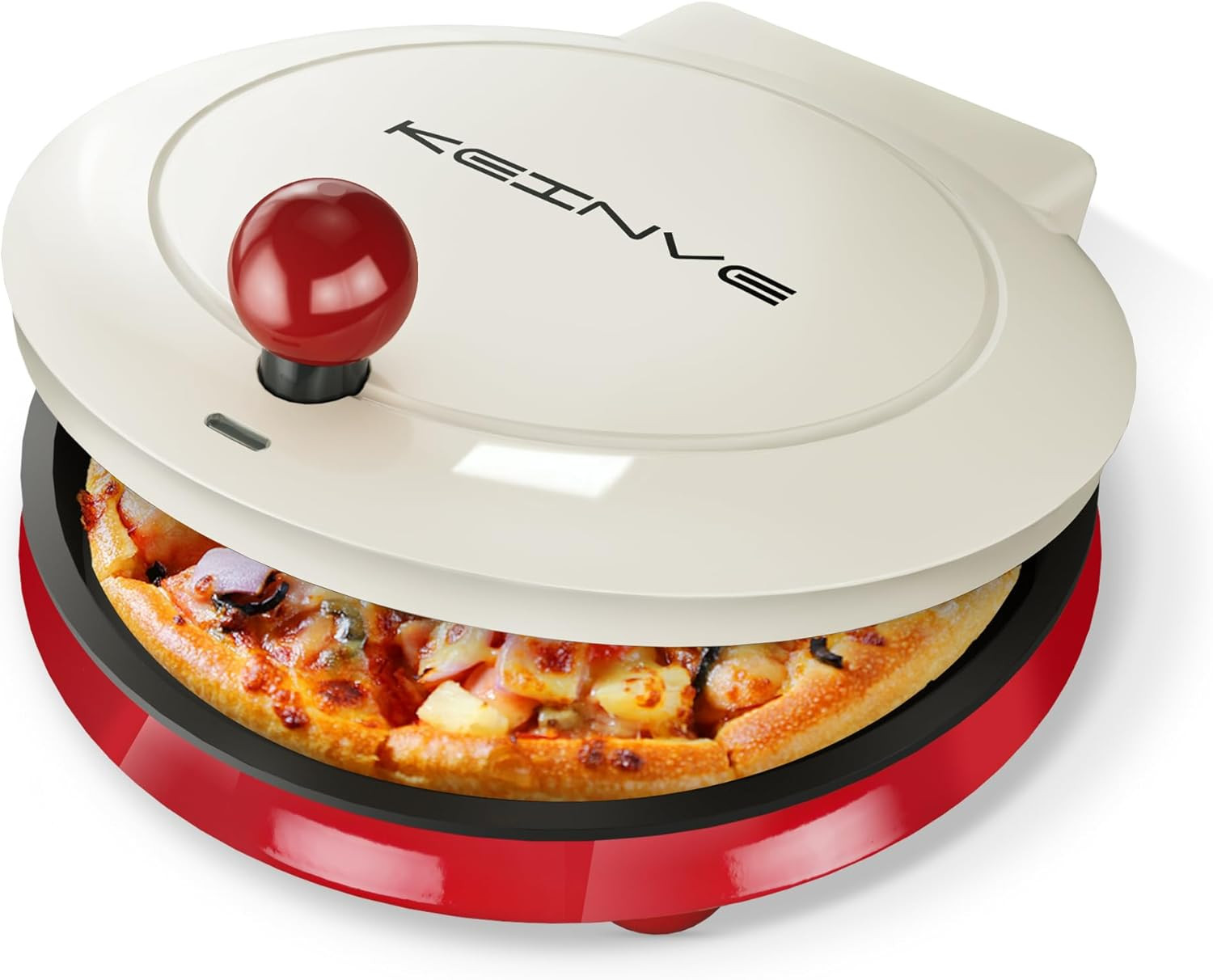 1000W Pizza Maker, 2-In-1 Indoor Griddle and Pizza Cooker, 8.5″ 180° Open Nonsti