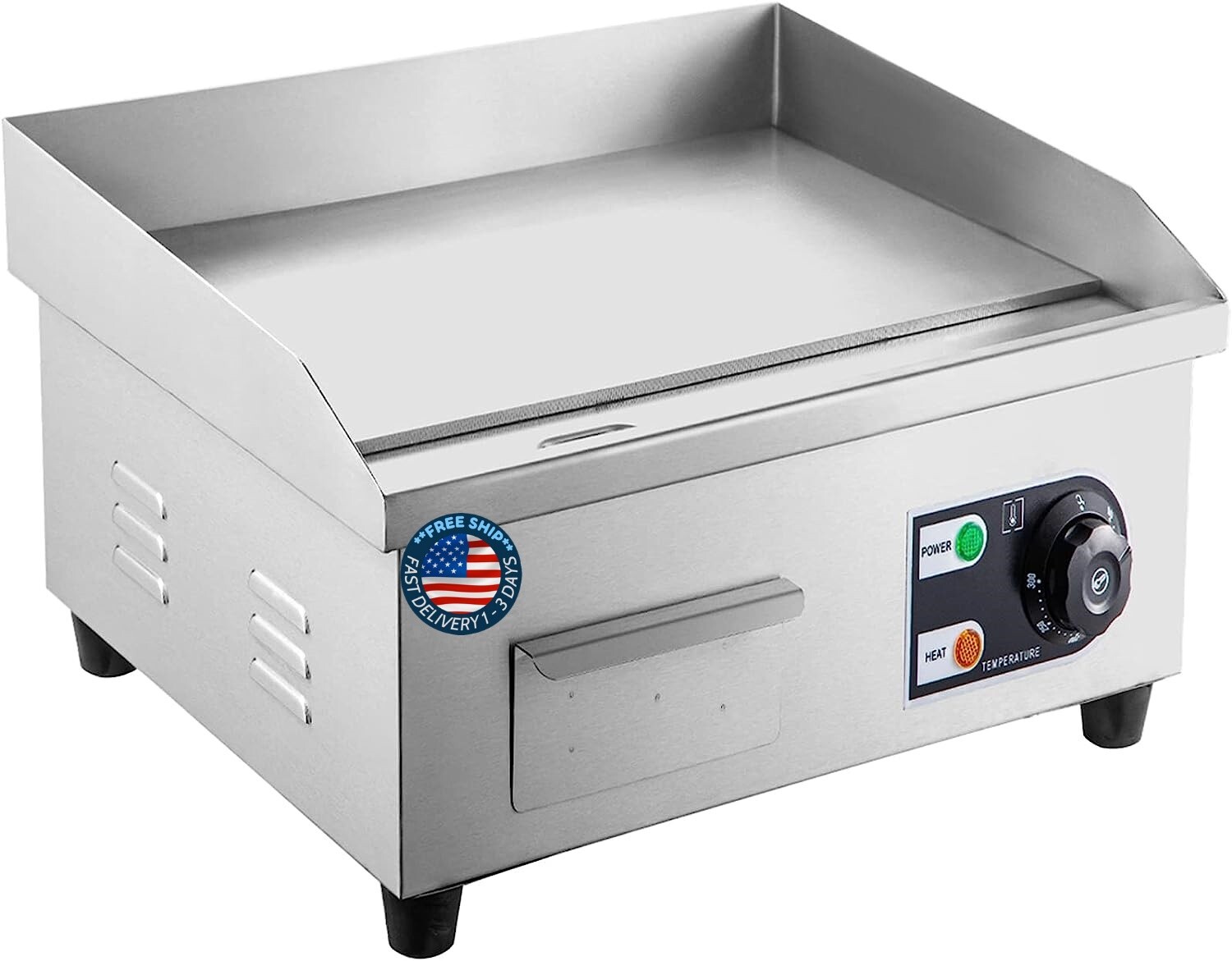 110V Plancha De Encimera Electrica Grande Para Cocinar Carne Tortillas Comercial