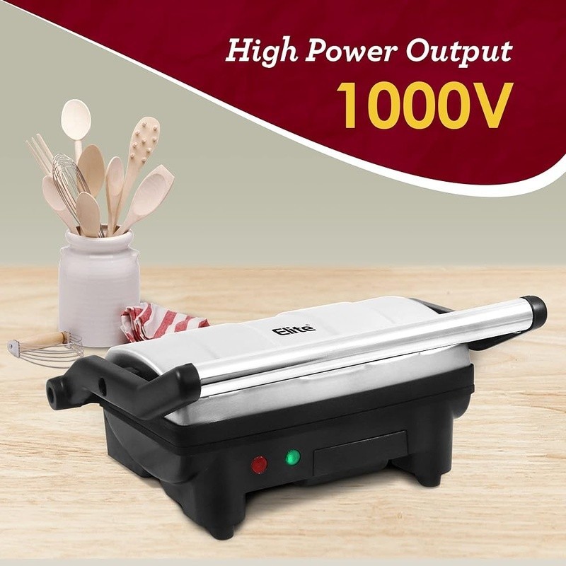 Panini Press Grill 180 Degree Adjustable Non-Stick Cooking Surface Easy Clean Up