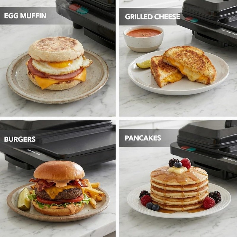 All-in-One Breakfast Maker Non-Stick Griddle Sandwiches Burgers Easy Cleanup New