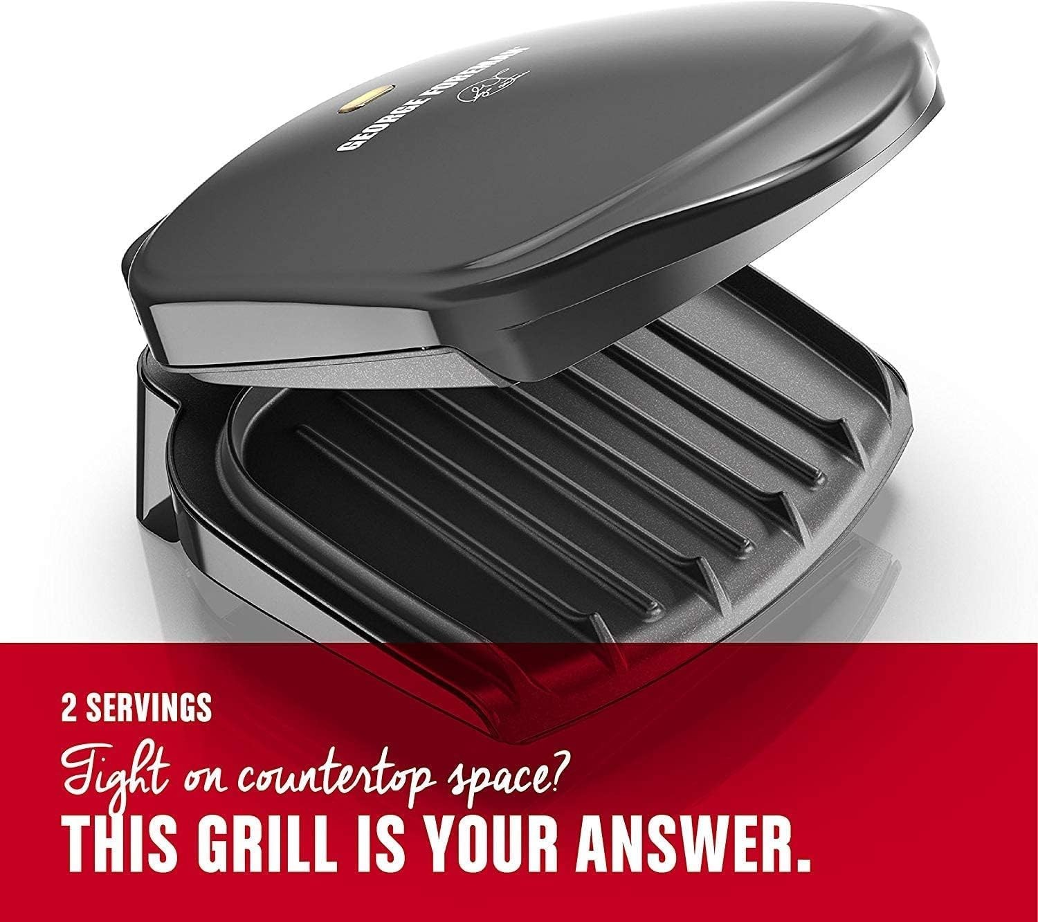 GR10B 2-Serving Mini Grill & Panini Press, Compact 7.3” x 5.6” Cooking