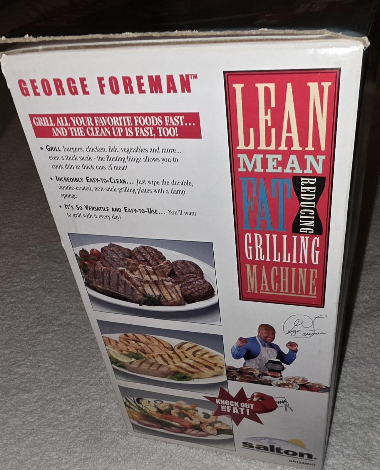 NEW In Box George Foreman Lean Mean Fat Reducing Grilling Machine GR10AWHT White