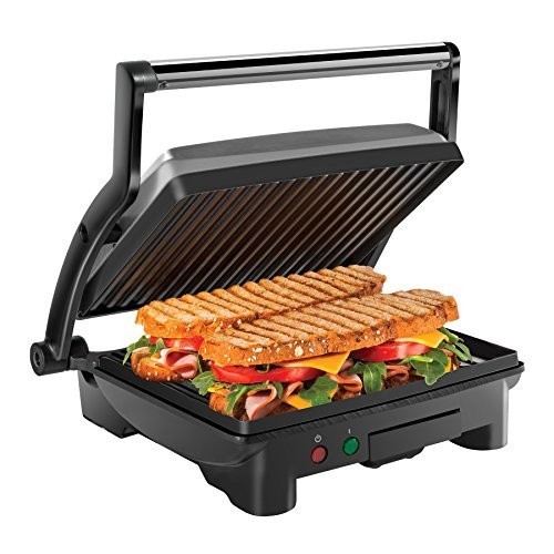 Chefman Panini Press Grill and Gourmet Sandwich Maker Non-Stick Coated Plates, O