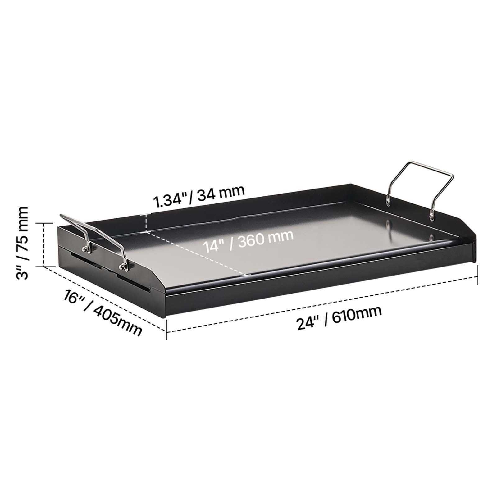 Uimoso 24×16 in Carbon Steel Flat Griddle for BBQ and Cooking