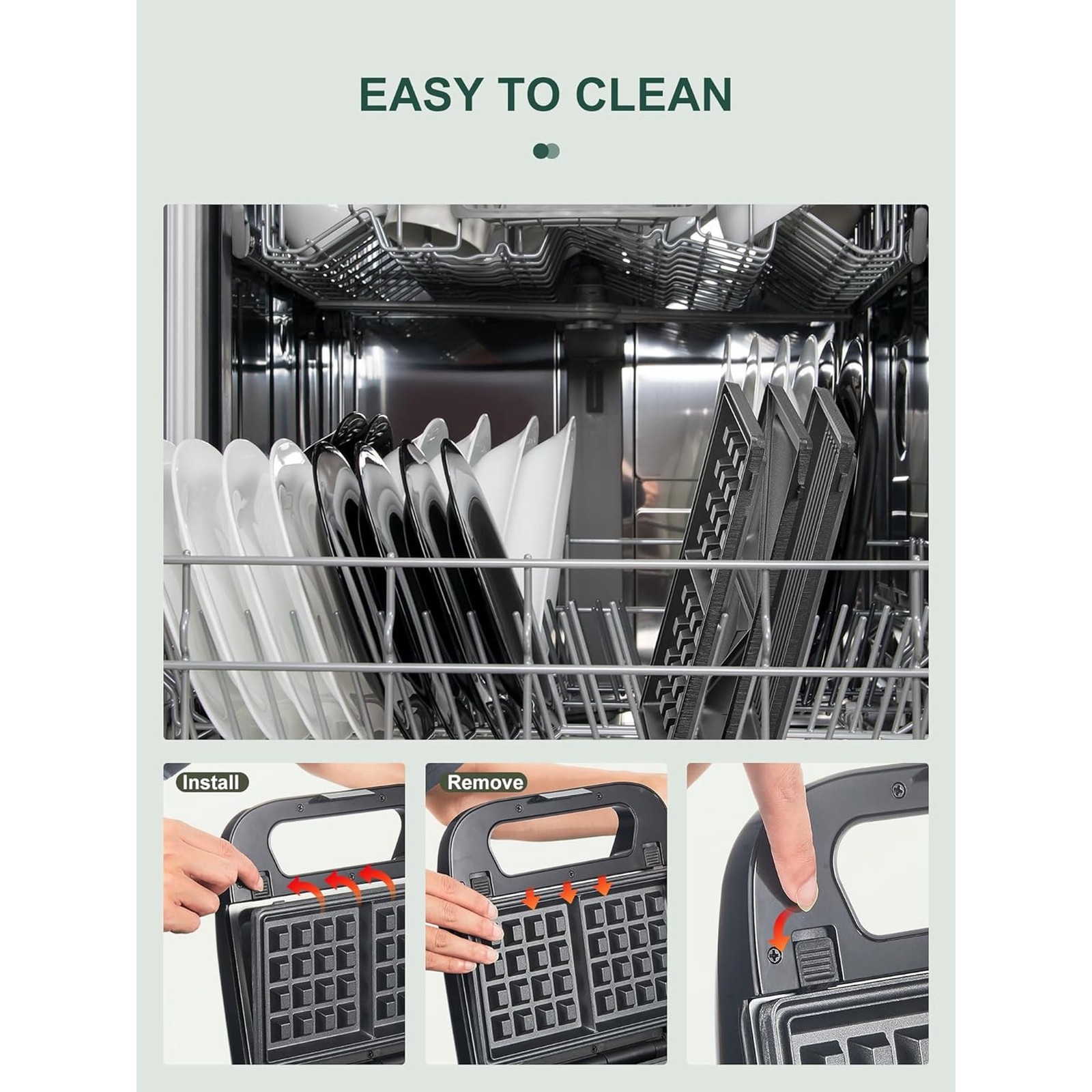 3-in-1 Waffle, Grill & Sandwich Maker, Panini Press Grill and Waffle Iron Set