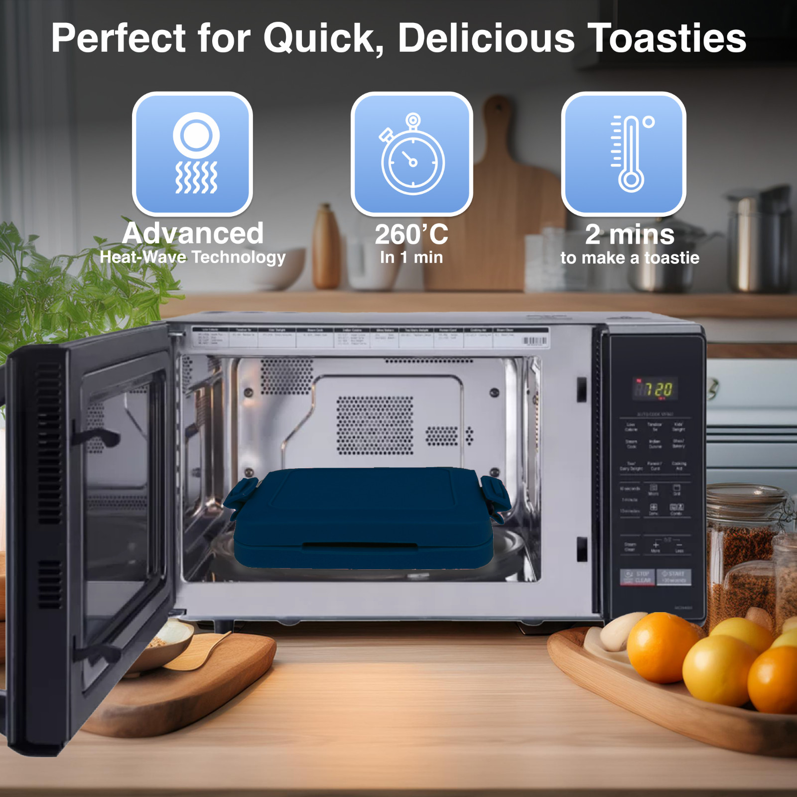 Laser Microwave Toastie Maker: Quick & Easy Snacks Blue