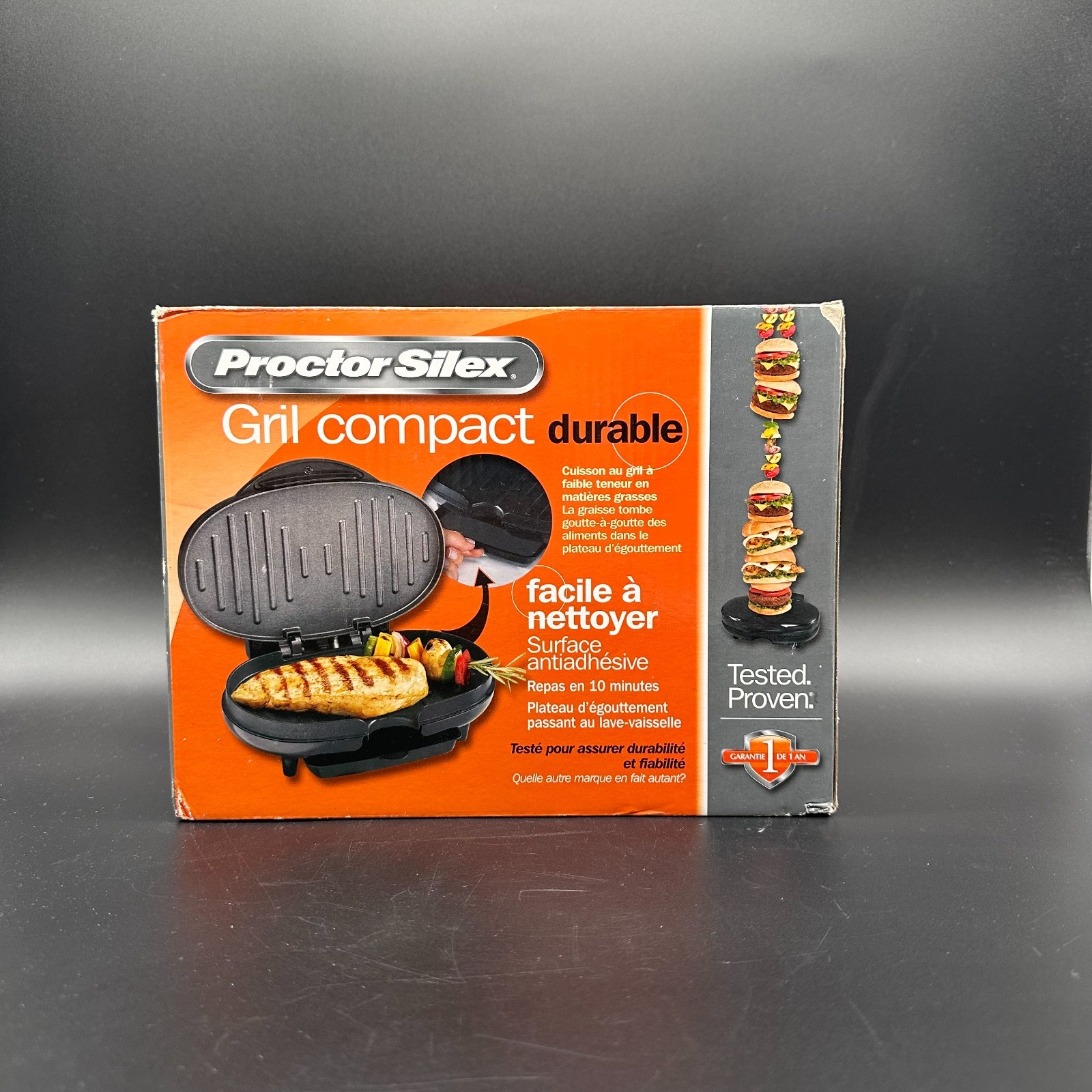 Proctor Silex Compact Grill Durable Easy Clean 25218P New In Box