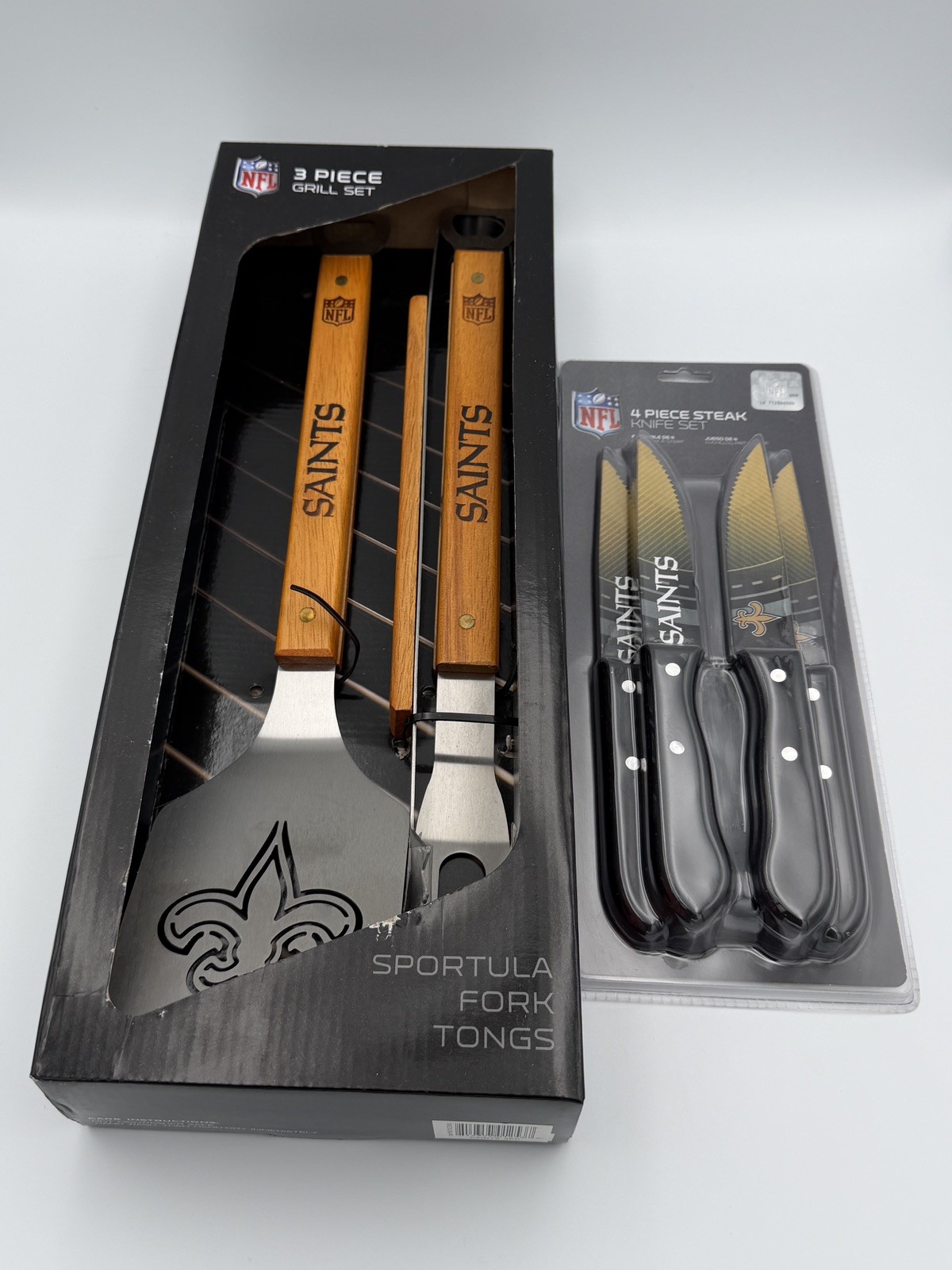 New Orleans Saints NFL 3 Pc. BBQ Grill and knife set.