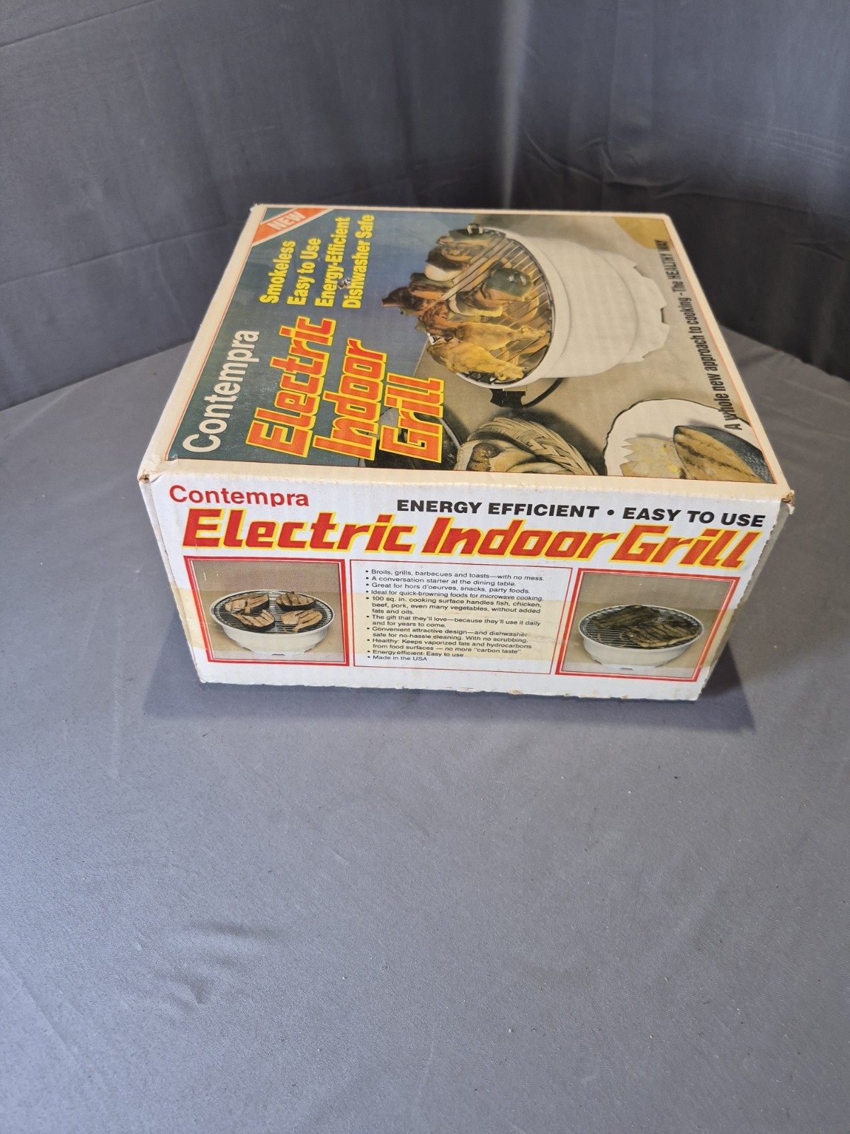 Vintage CONTEMPRA Electric Indoor Grill Vanilla White Great Condition!