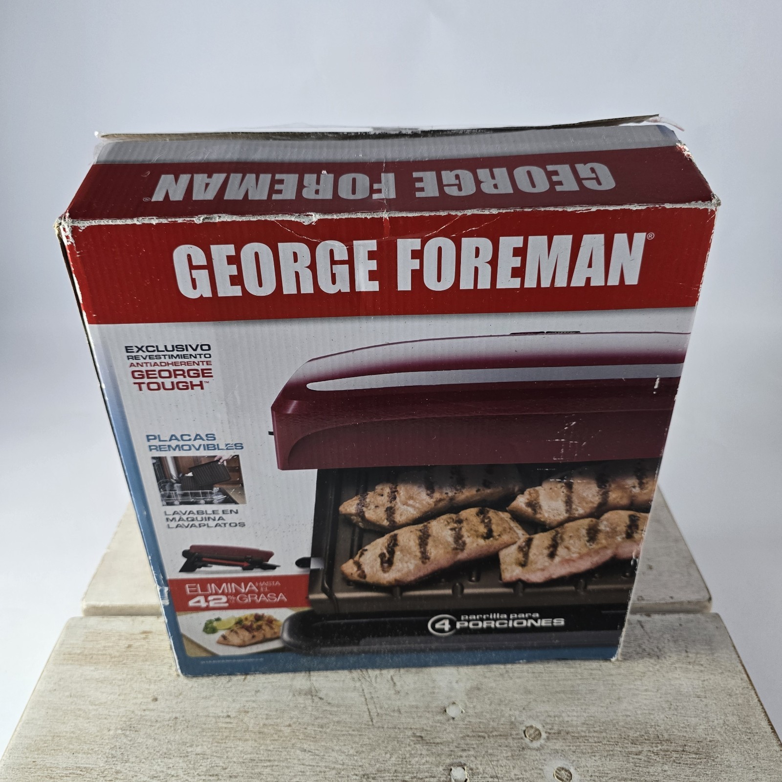 Open Box George Foreman 4 Serving Removable Plate Electric Grill Panini Press