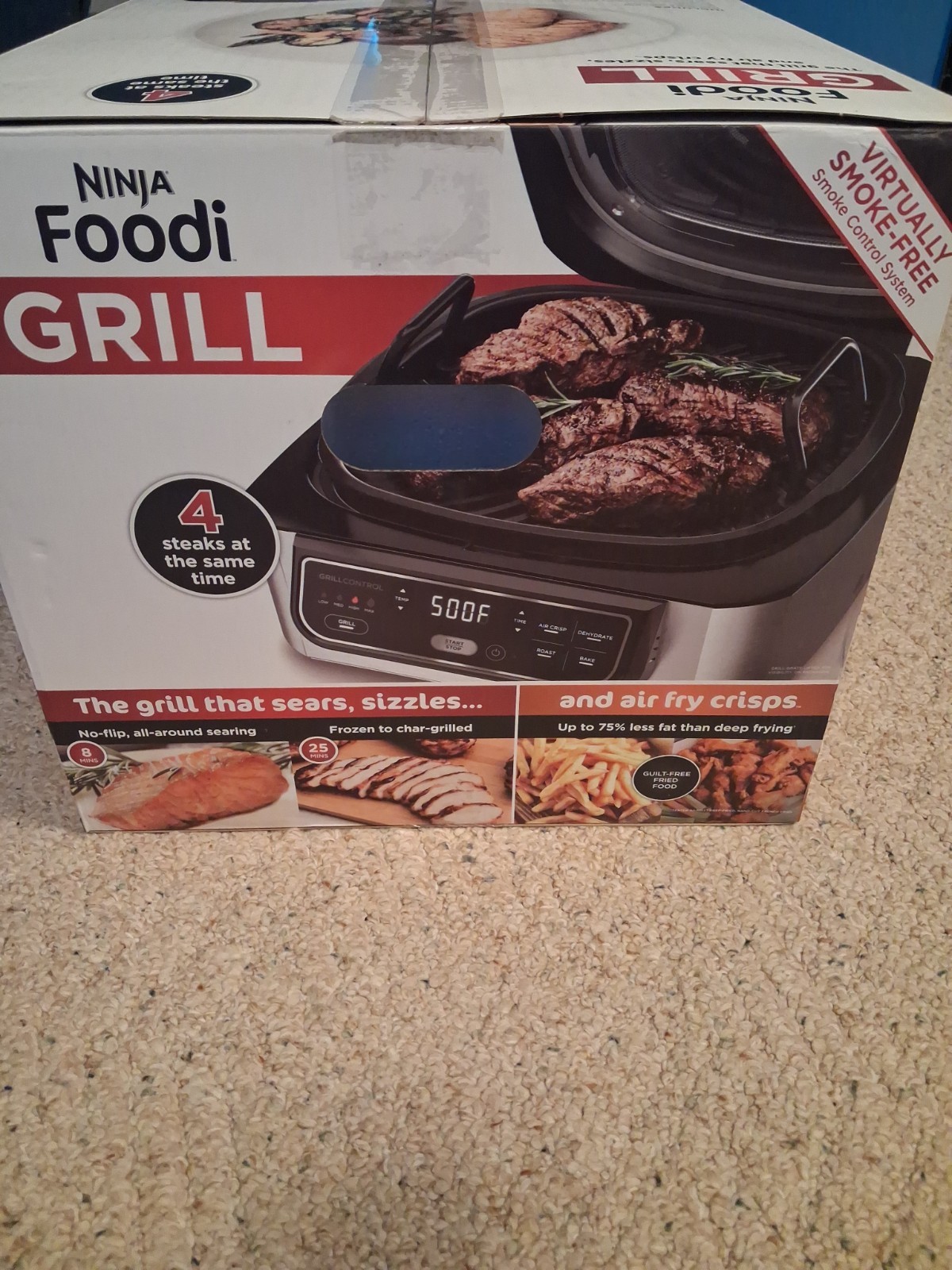 NEW! (Open Box) Ninja Foodi Grill 5-in-1 Cyclonic Grilling & Air Fryer AG302