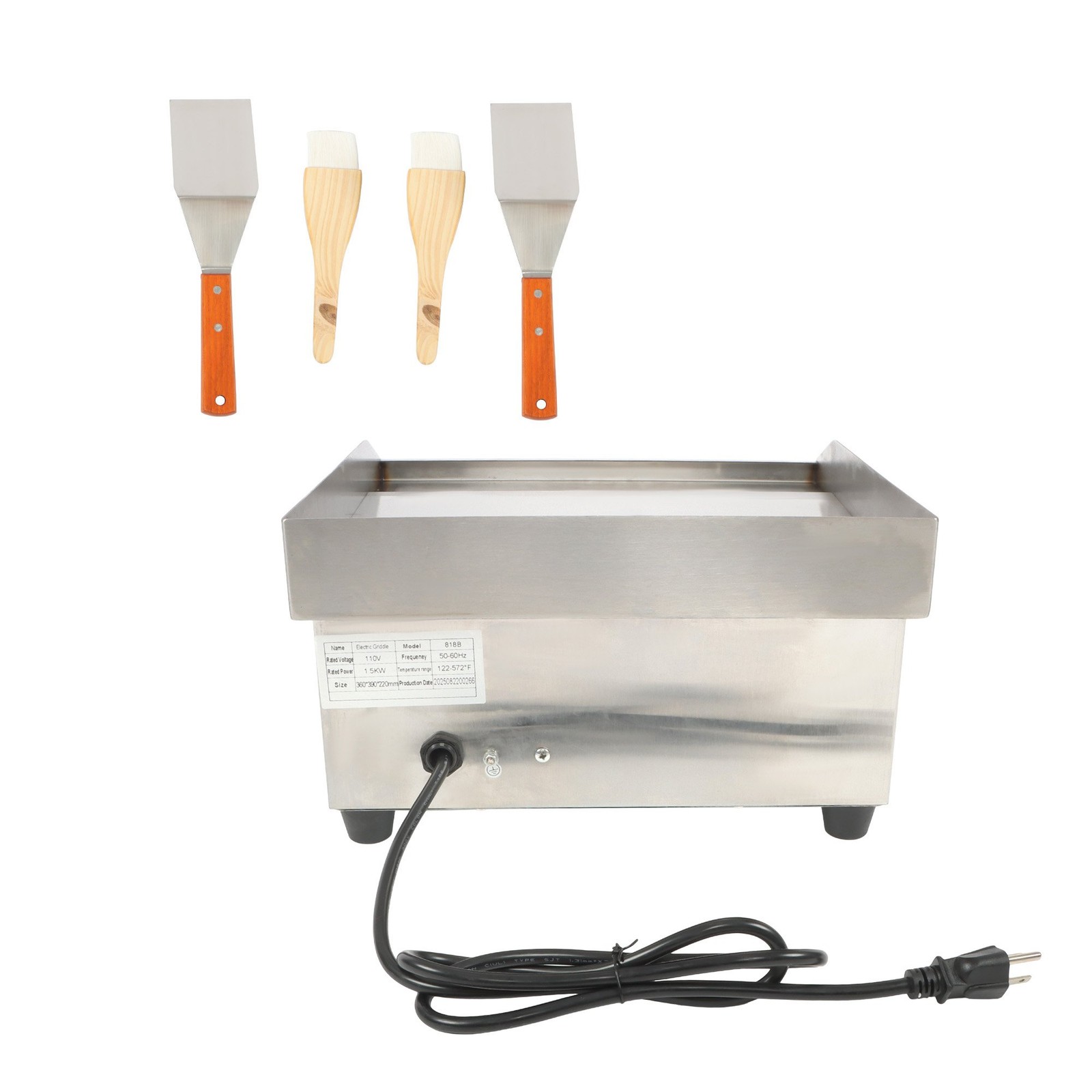 14″ Commercial Electric Griddle 1500 W Countertop Flat Top Grill 122℉-572℉