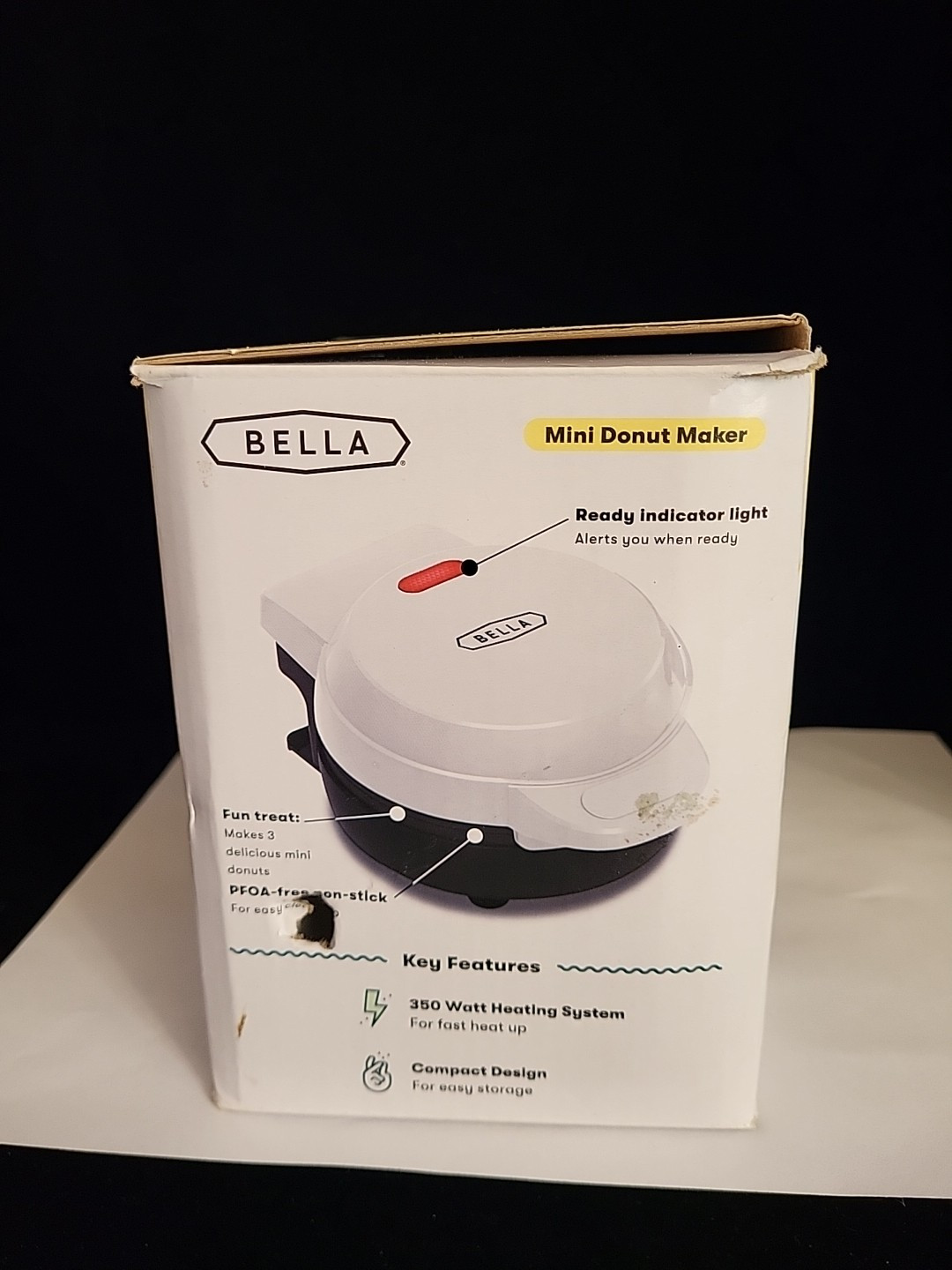 Bella Mini Donut Maker Pink Nonstick Cooking Compact Model 350 Watts