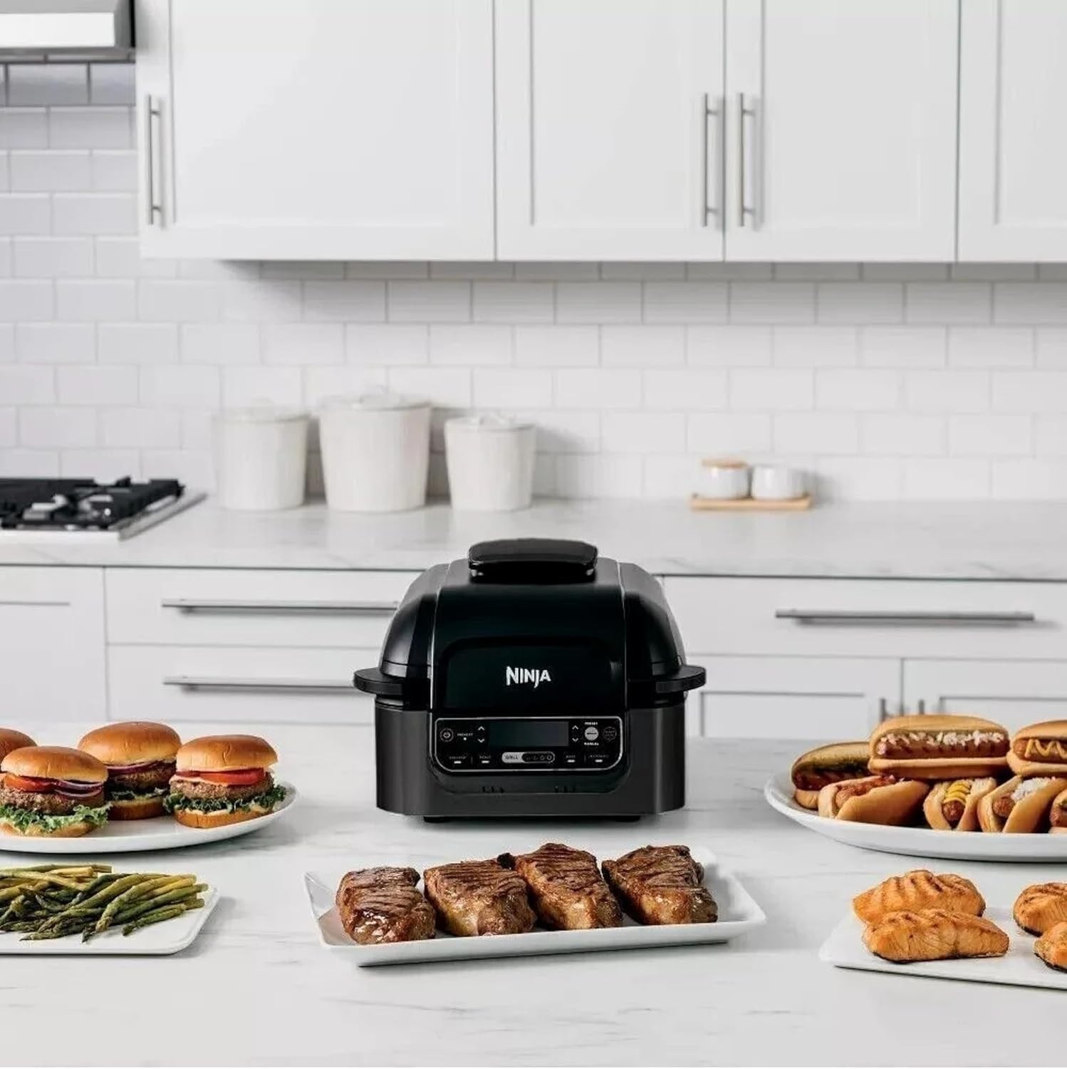 Foodi Pro 5-in-1 Indoor Integrated Smart Probe, 4-Quart Air Fryer, Roast, Bake,