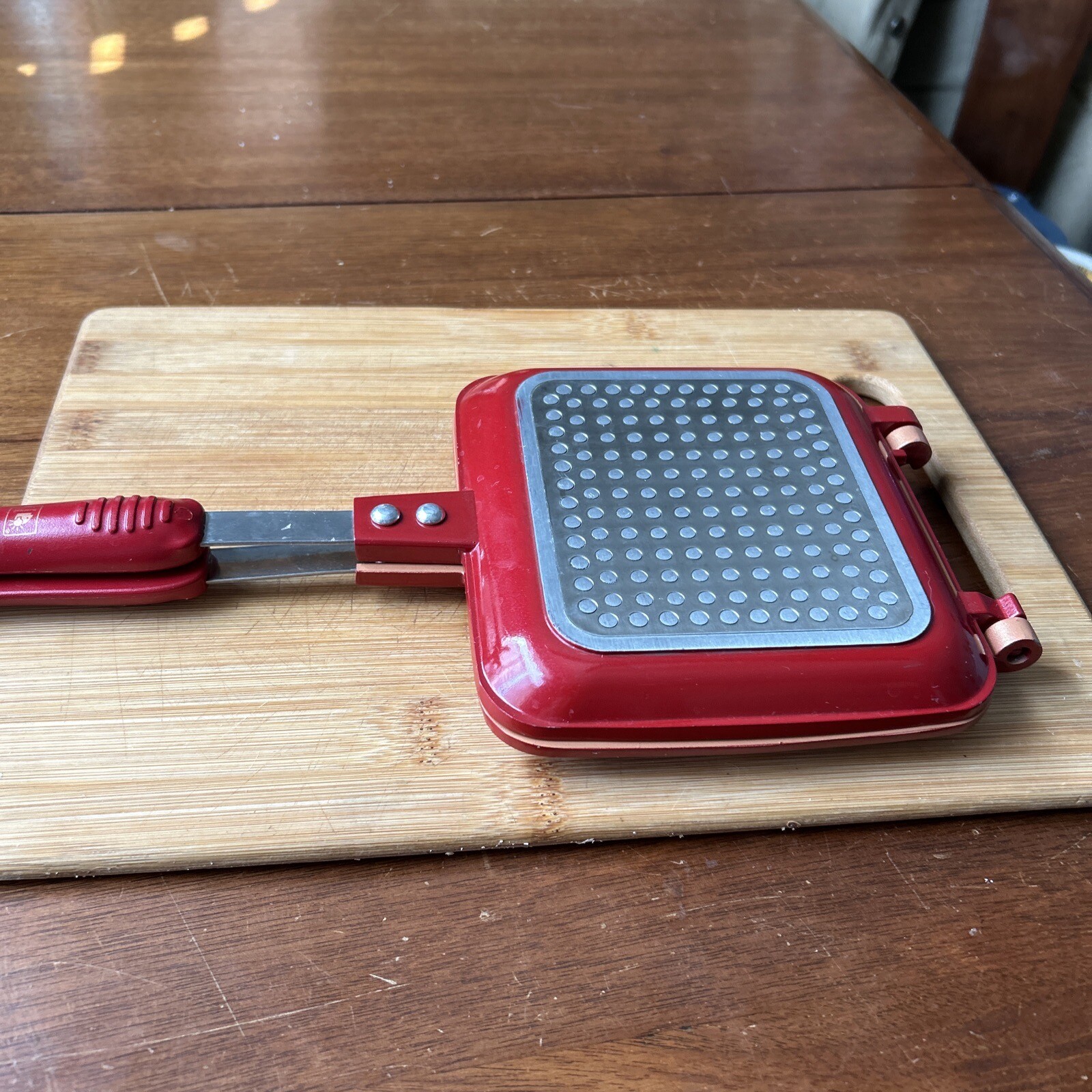 Red Copper Flipwich Non-Stick Stovetop Campfire Grill Sandwich and Panini Maker