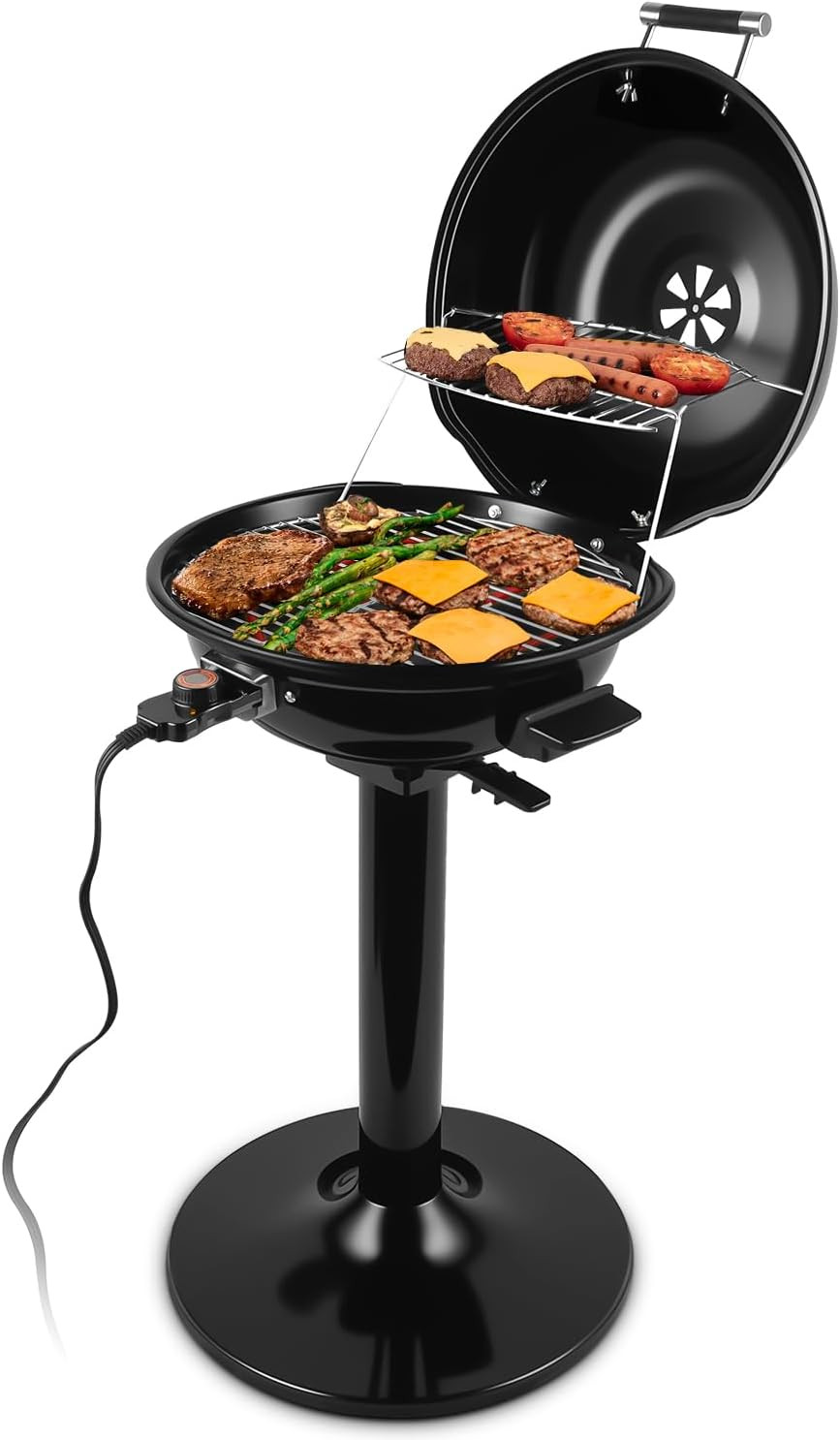 1600W Portable Electric Indoor/Outdoor Grill with Adjustable Heat