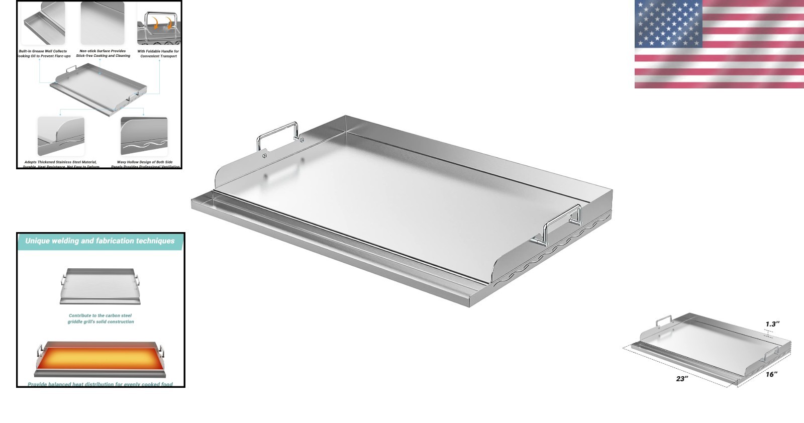 Universal Stainless Steel Griddle – Indoor/Outdoor Cooking`