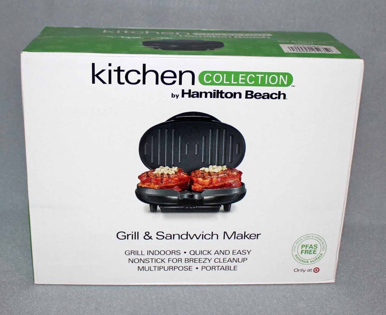 New KITCHEN COLLECTION By Hamilton Beach Grill & Sandwich Maker FACTORY SEALED