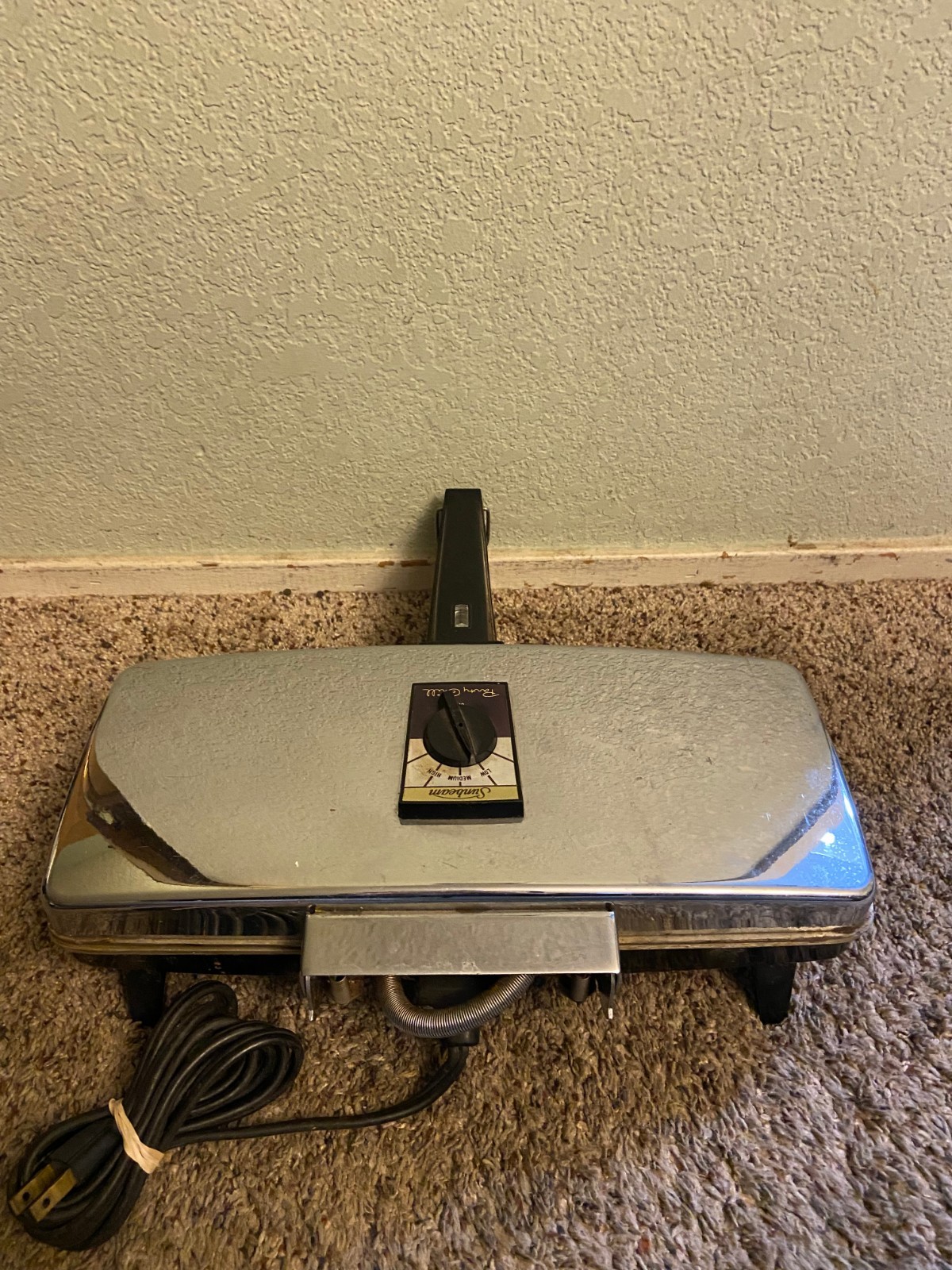 Vintage Sunbeam Party Grill Chrome Sandwich Maker Press Model 870 Tested Working