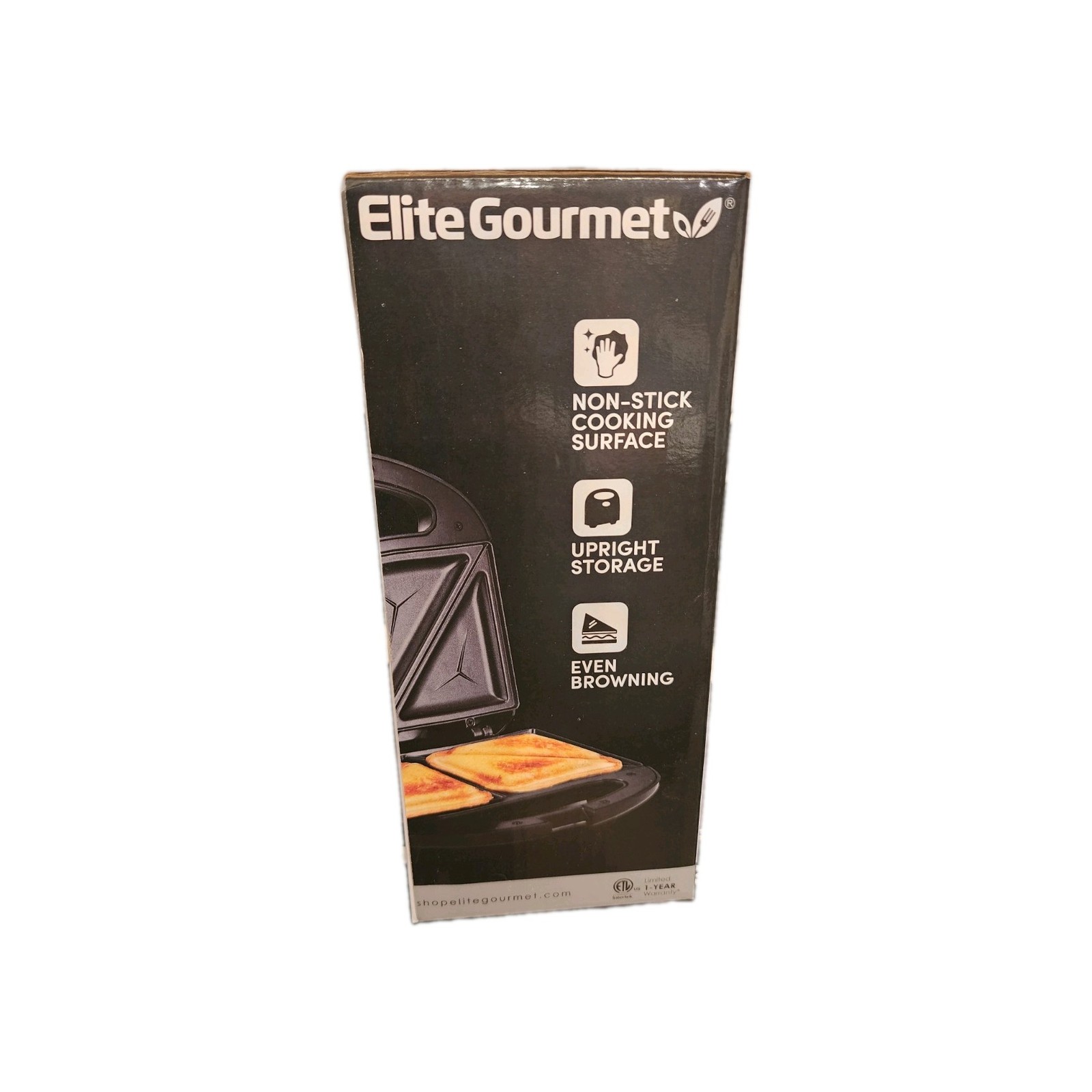 Elite Gourmet Sandwich Maker Panini Machine ESM2207 Non-Stick, Black New In Box!