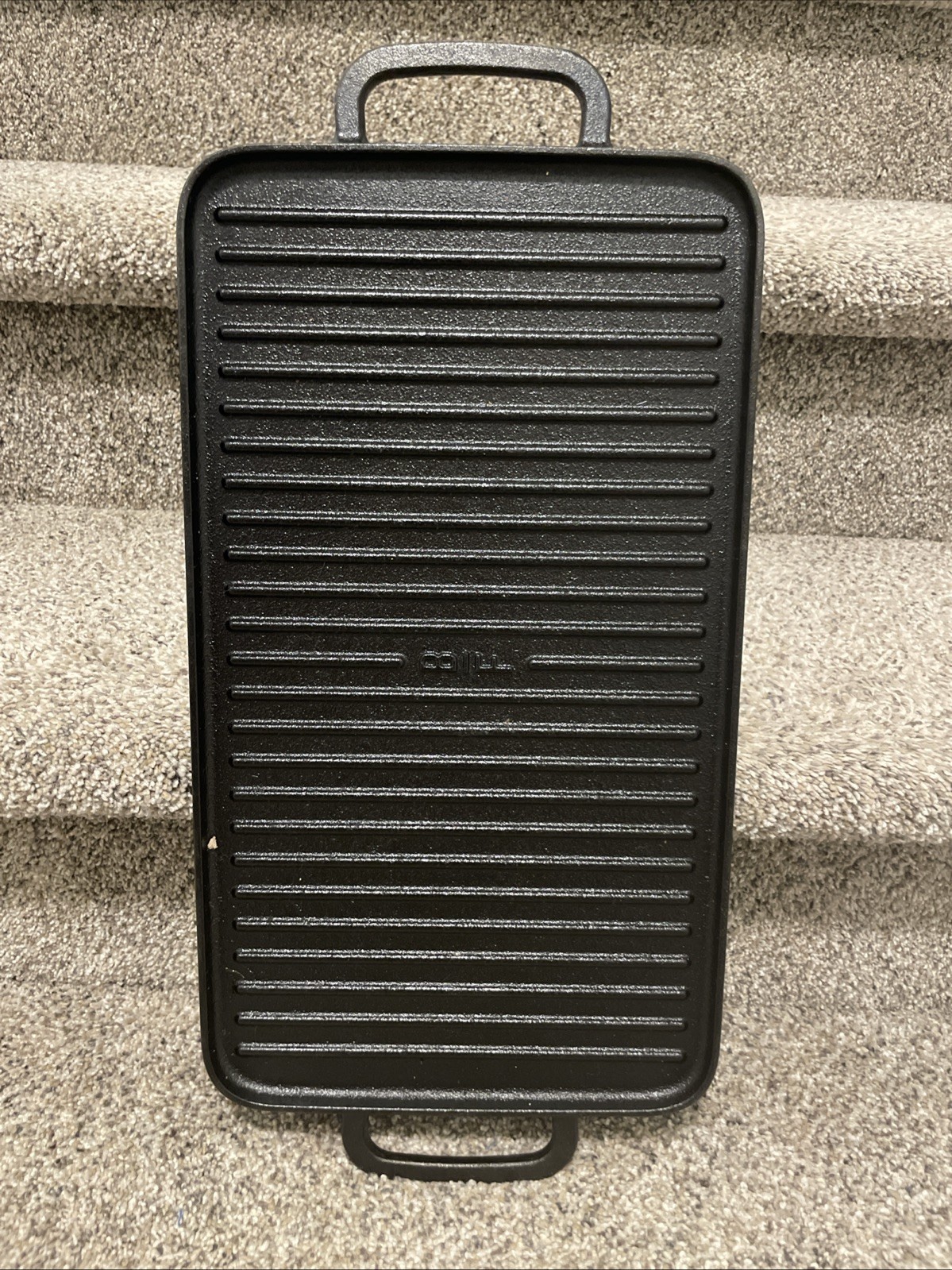 Bobby Flay GreenPan Cast Iron Reversible Grill Griddle 16.5 x 9.5 Preseasoned