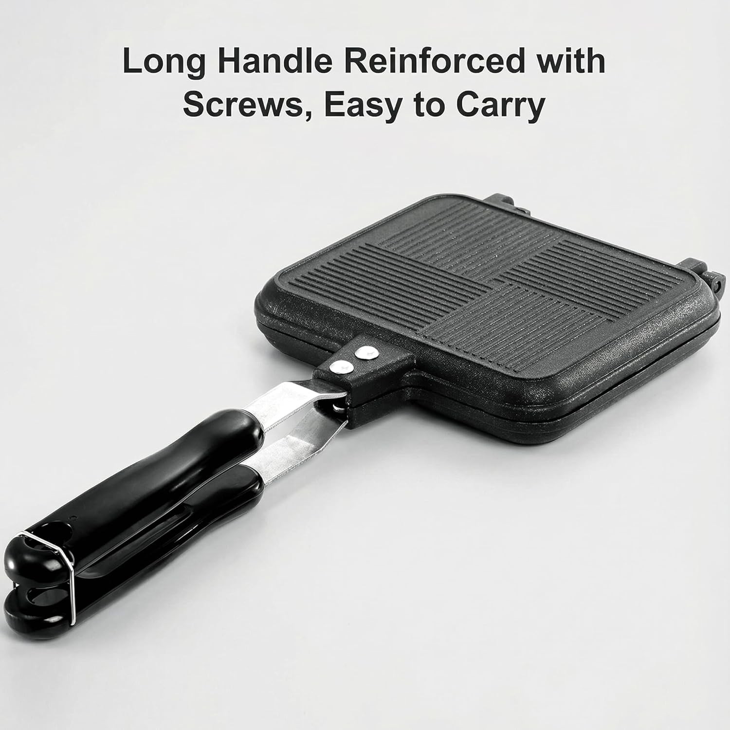 Hot Sandwich Maker Grilled Sandwich Press W/ Handle Stovetop Toasted Sandwich
