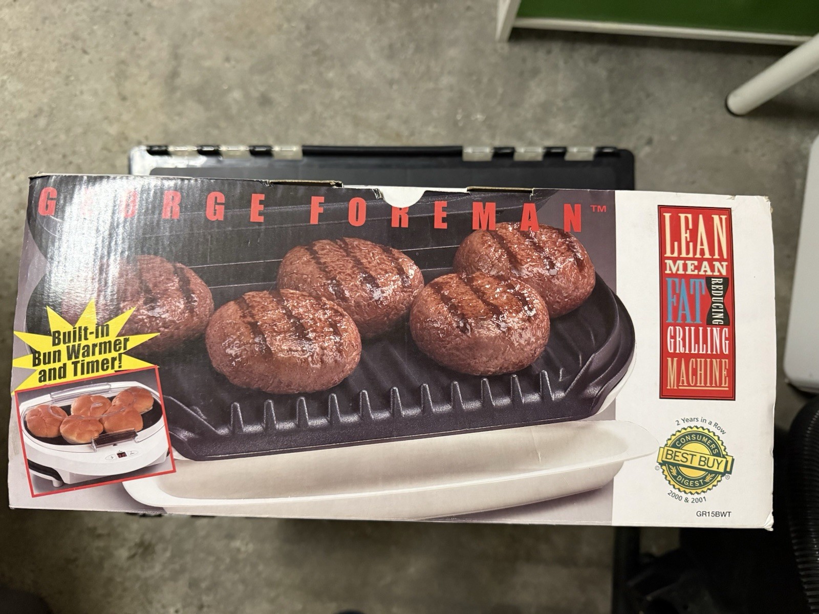 Brand New George Foreman GR-15 Lean Mean Fat Reducing Grilling Machine NOS