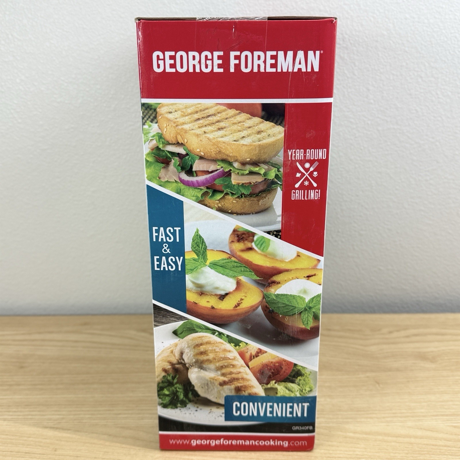 George Foreman 4-Serving Removable Plate Electric Grill and Panini Press – Black