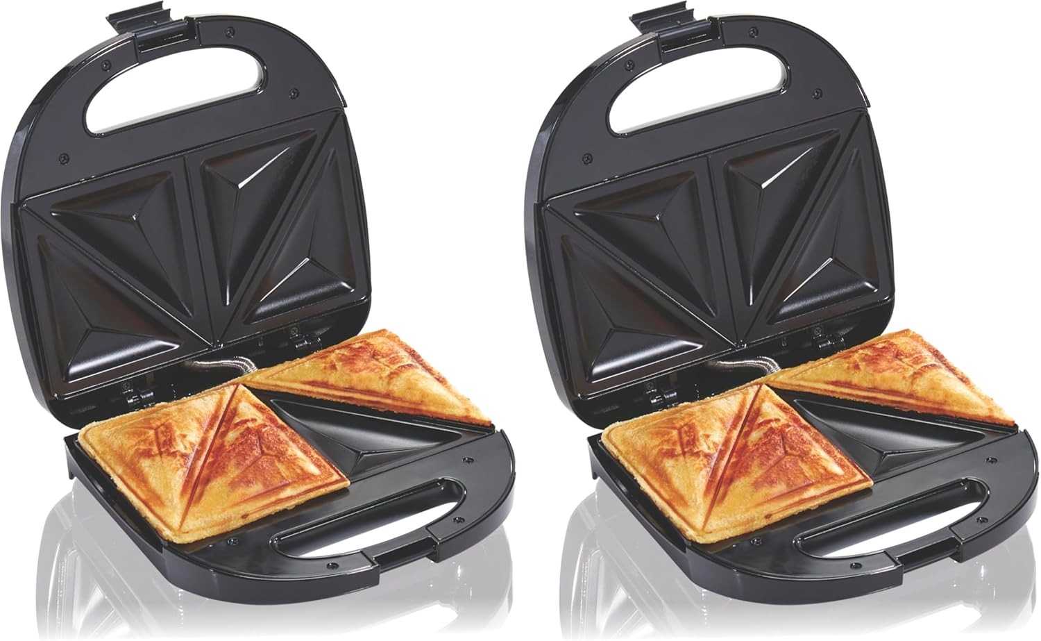 Electric Sealed Sandwich Maker Grill W/ PFAS-Free Nonstick Plates Compact Black