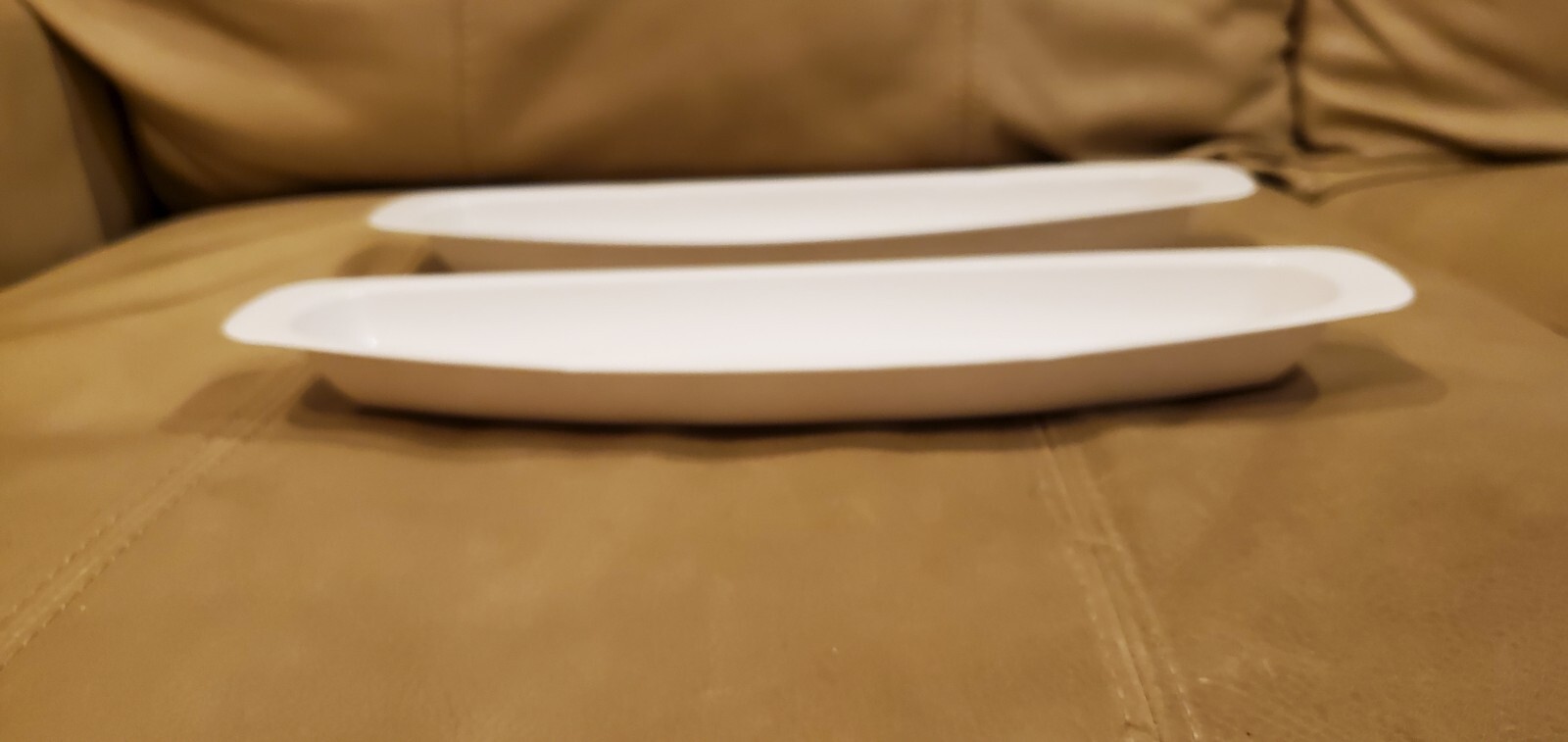 Lot of 2 GEORGE FOREMAN GRILL 12 1/2″ White Drip Tray Grease Catcher 12.5″