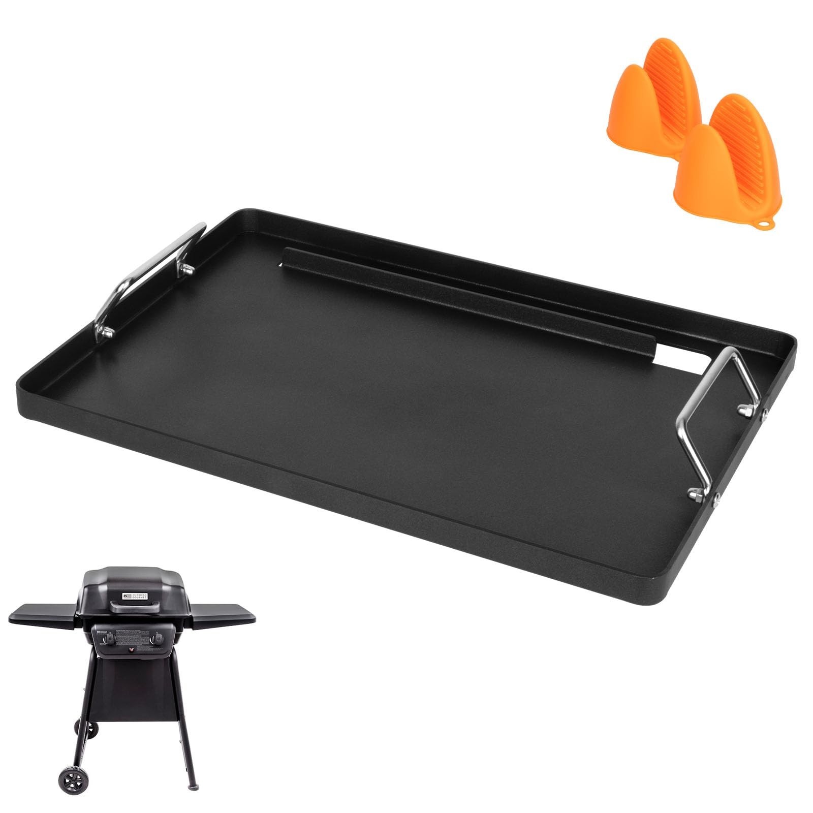Nonstick Grill Griddle Insert 19.8″ x 13.8″ for 2-Burner Gas Grills, Flat Top Pl
