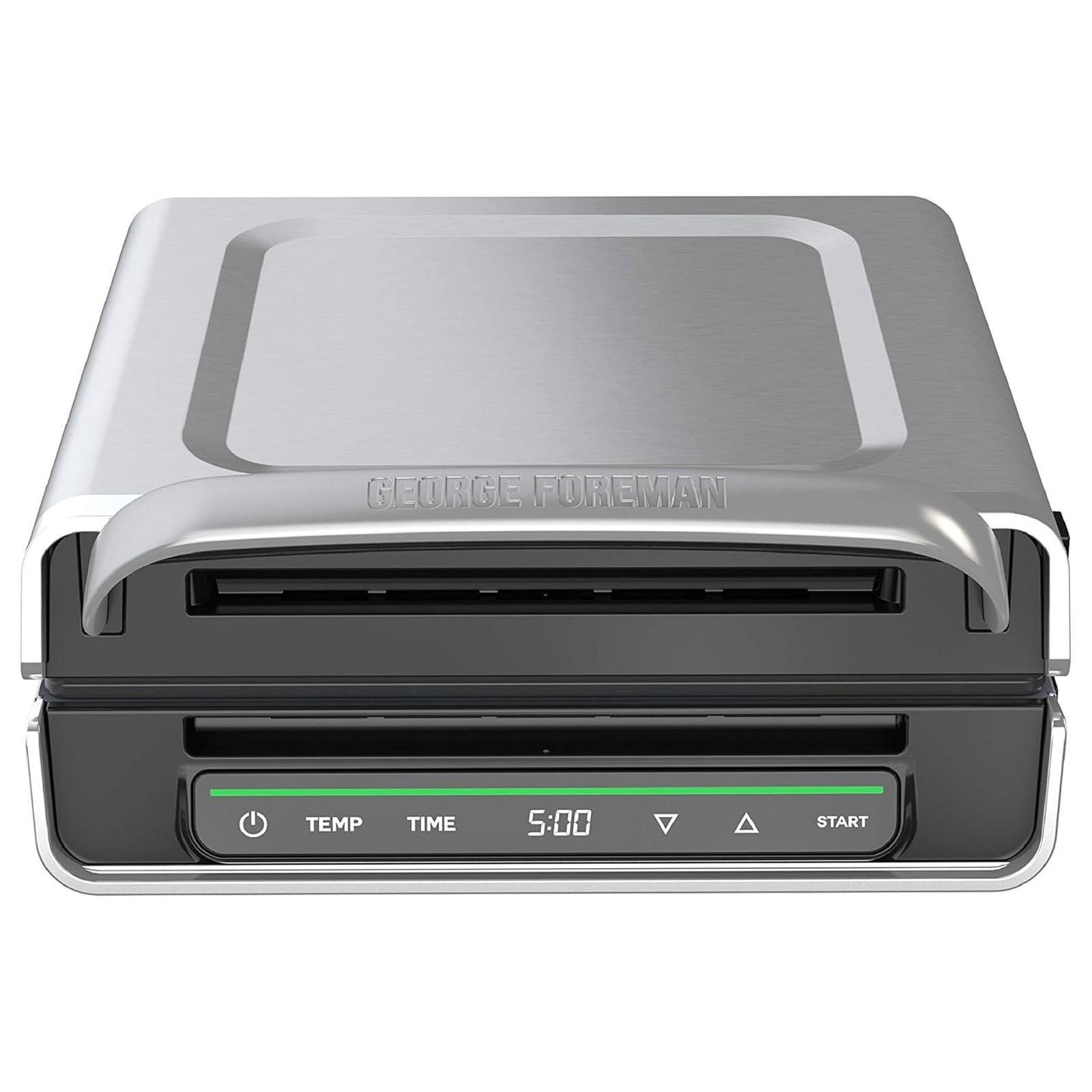 George Foreman Digital Stainless Steel Smokeless Grill, GRD6090B, 4-6 Servings