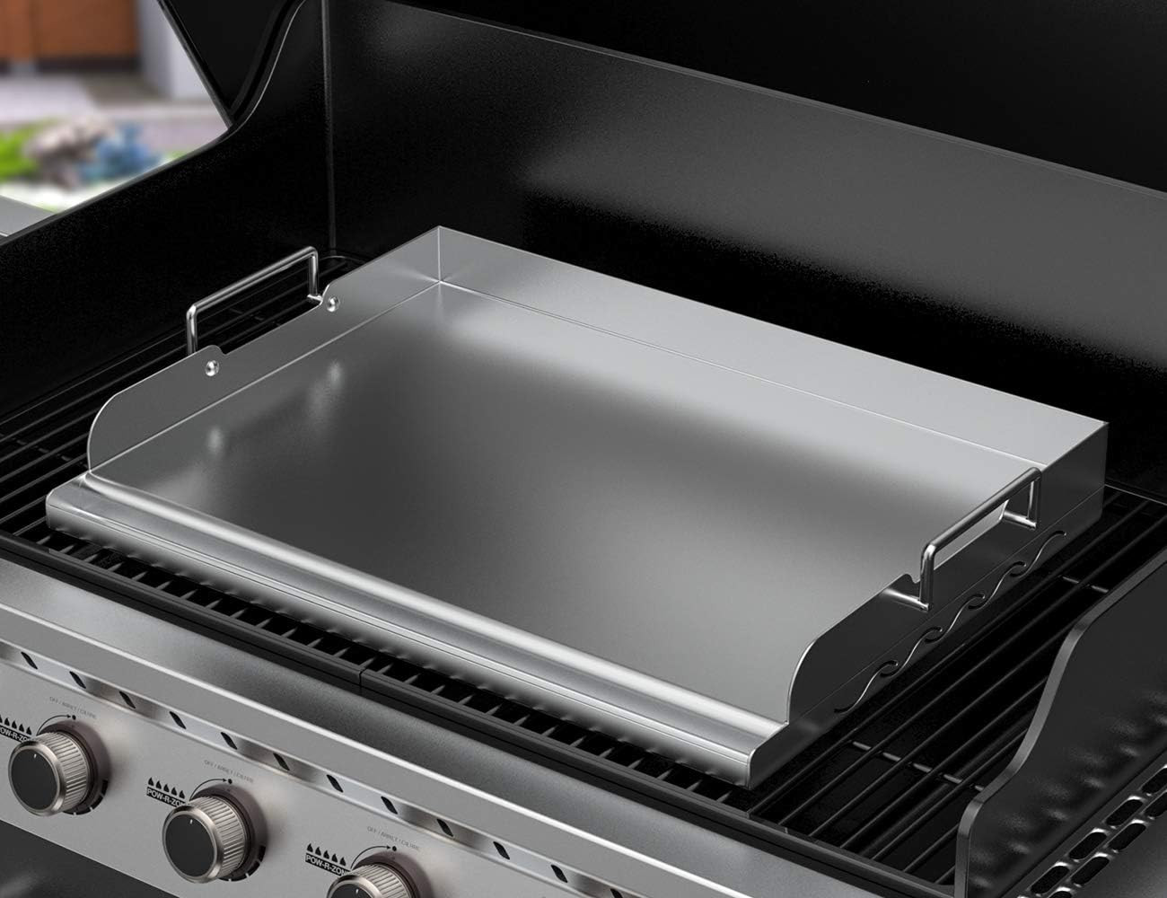 17″ x 13″ Stainless Steel Griddle for BBQ & Camping – Even Heat Cooking