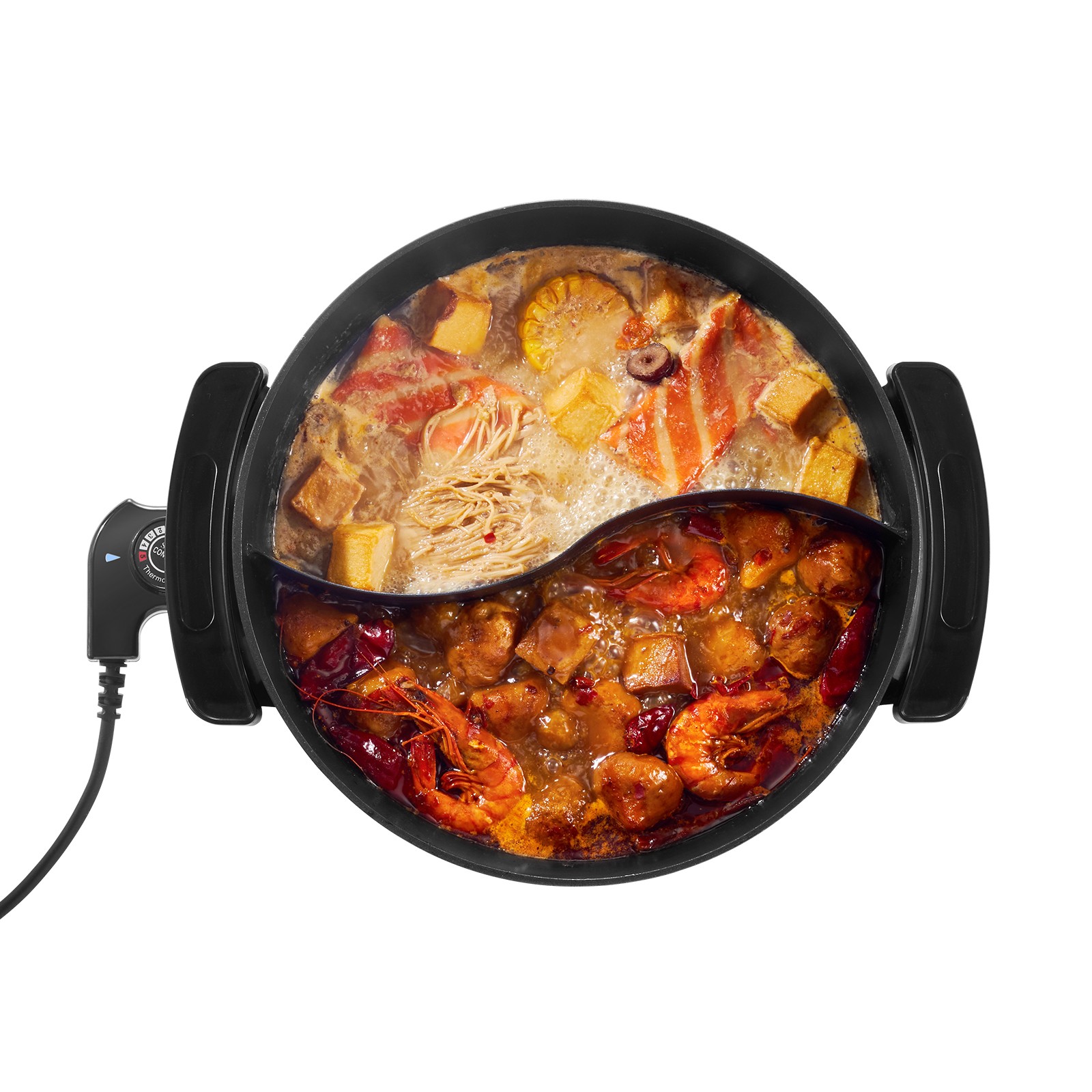 VEVOR Electric Hot Pot 5 L Non-Stick Shabu-shabu Hot Pot with Divider for 6-10