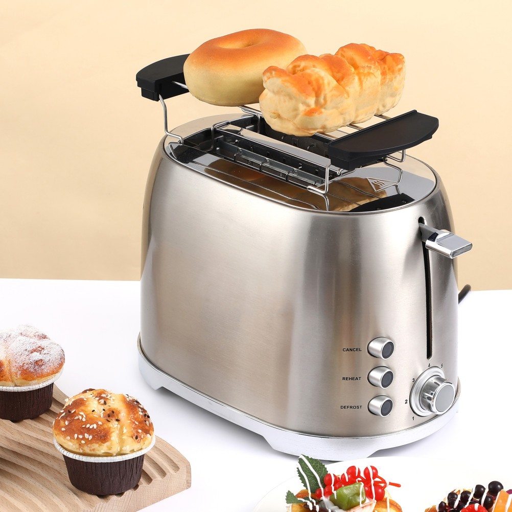 1Pc Toaster Accessory Stainless Steel Toast Rack Kitchen Supply Black