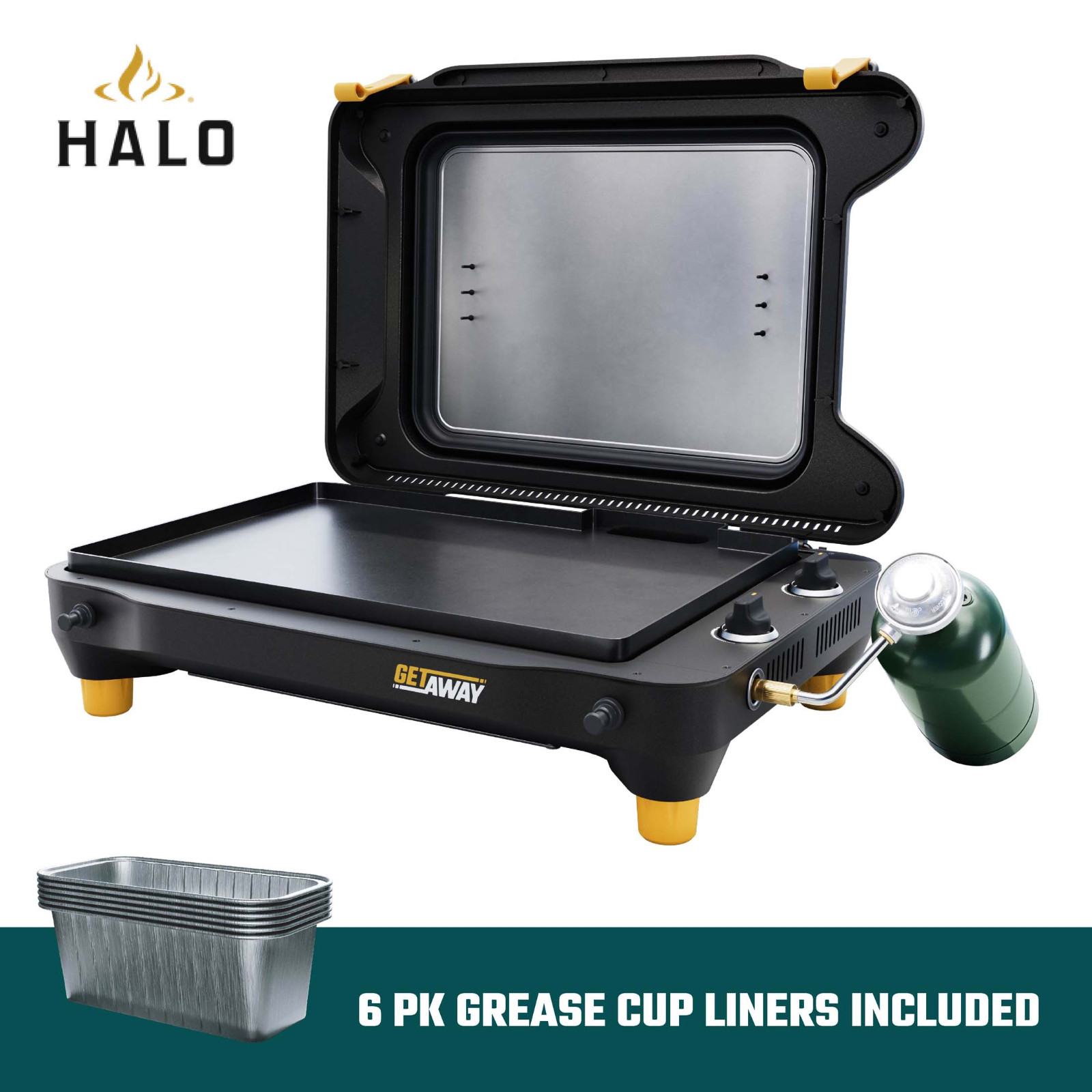 Halo Getaway 2-Zone Portable Griddle with Elevate Lid