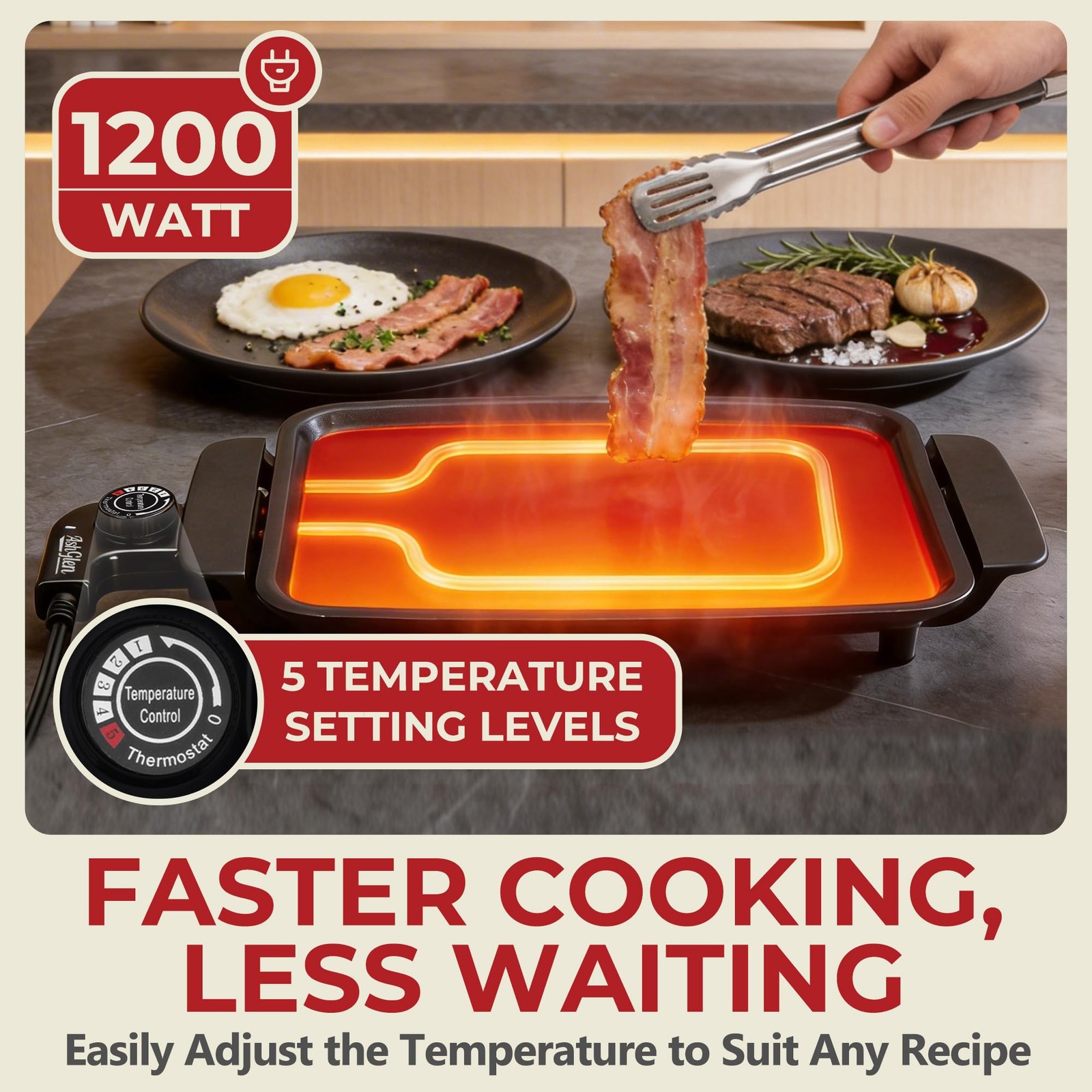 Small Electric Griddle Nonstick, Griddle Pan Electric, Parrilla Eléctrica Par…