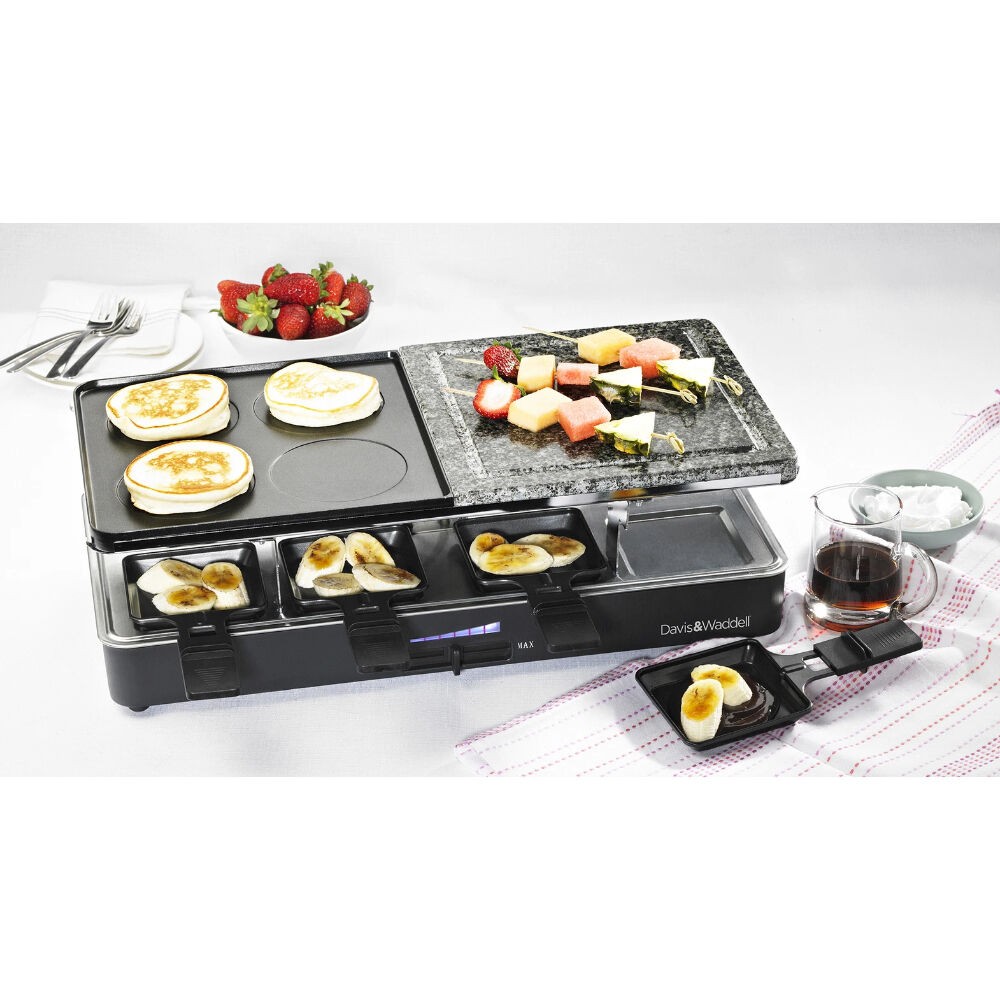 Davis & Waddell Electric Raclette Party Grill | 8 Person Black