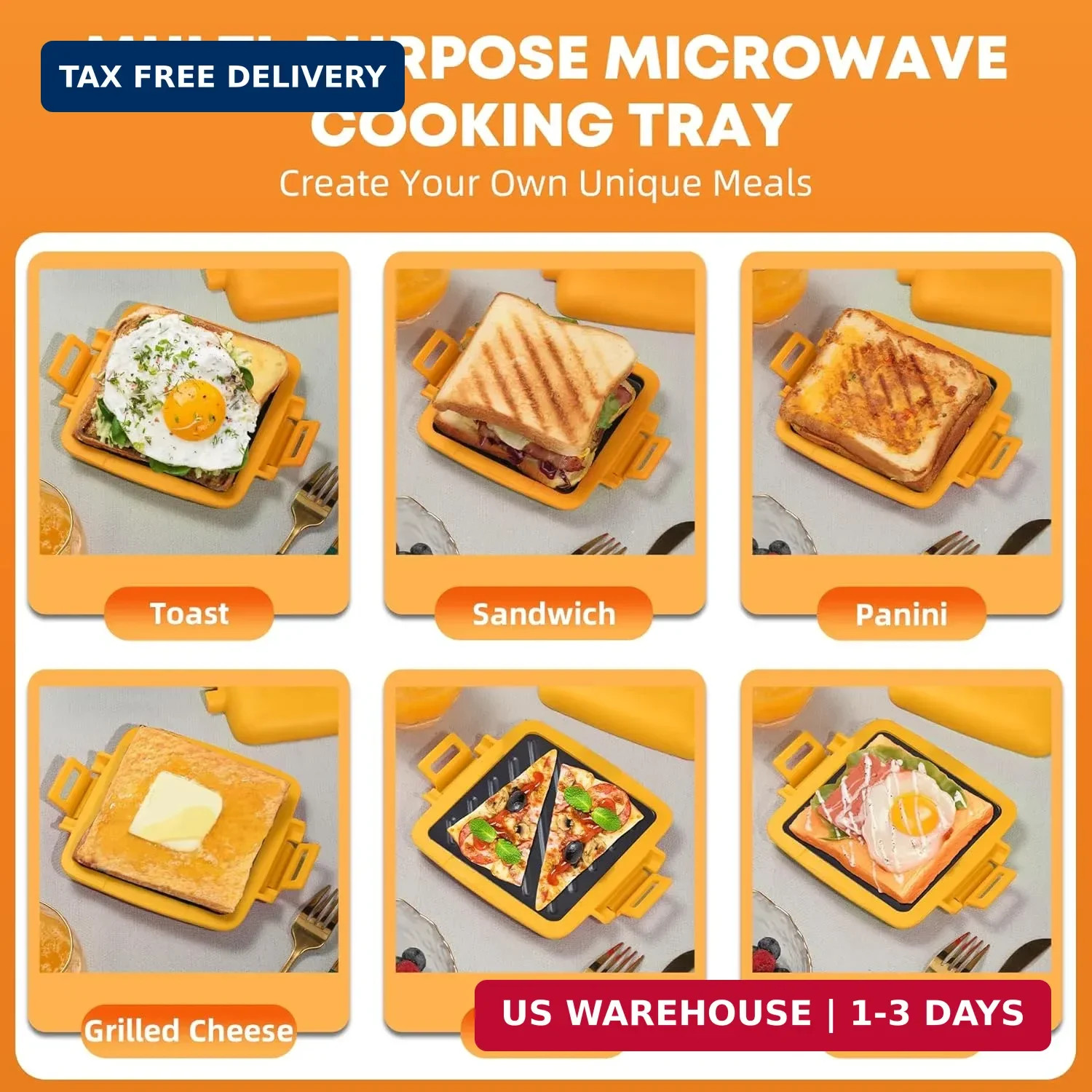 Microwave Sandwich Maker, Snack Maker & Panini Press, Removable Non-Stick Plates