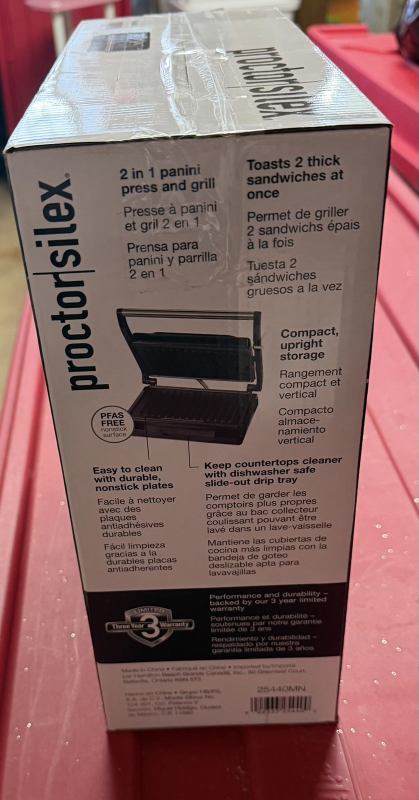 PROCTOR SILEX 2in1 COMBO PANINI PRESS & COMPACT GRILL