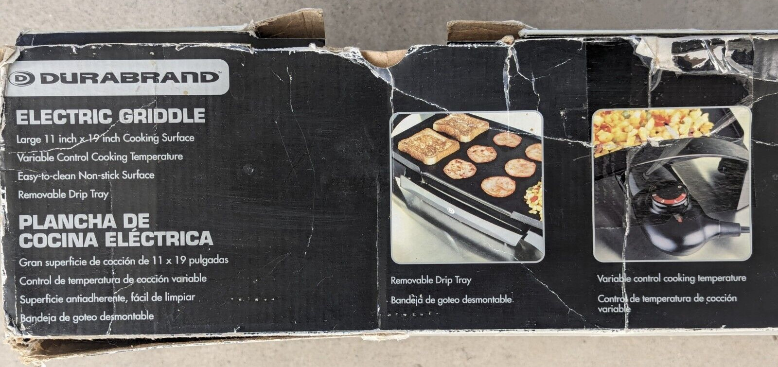 Durabrand Electric Griddle 11″ x19″ Model TSK-2378 WORKS GREAT! w/ Box