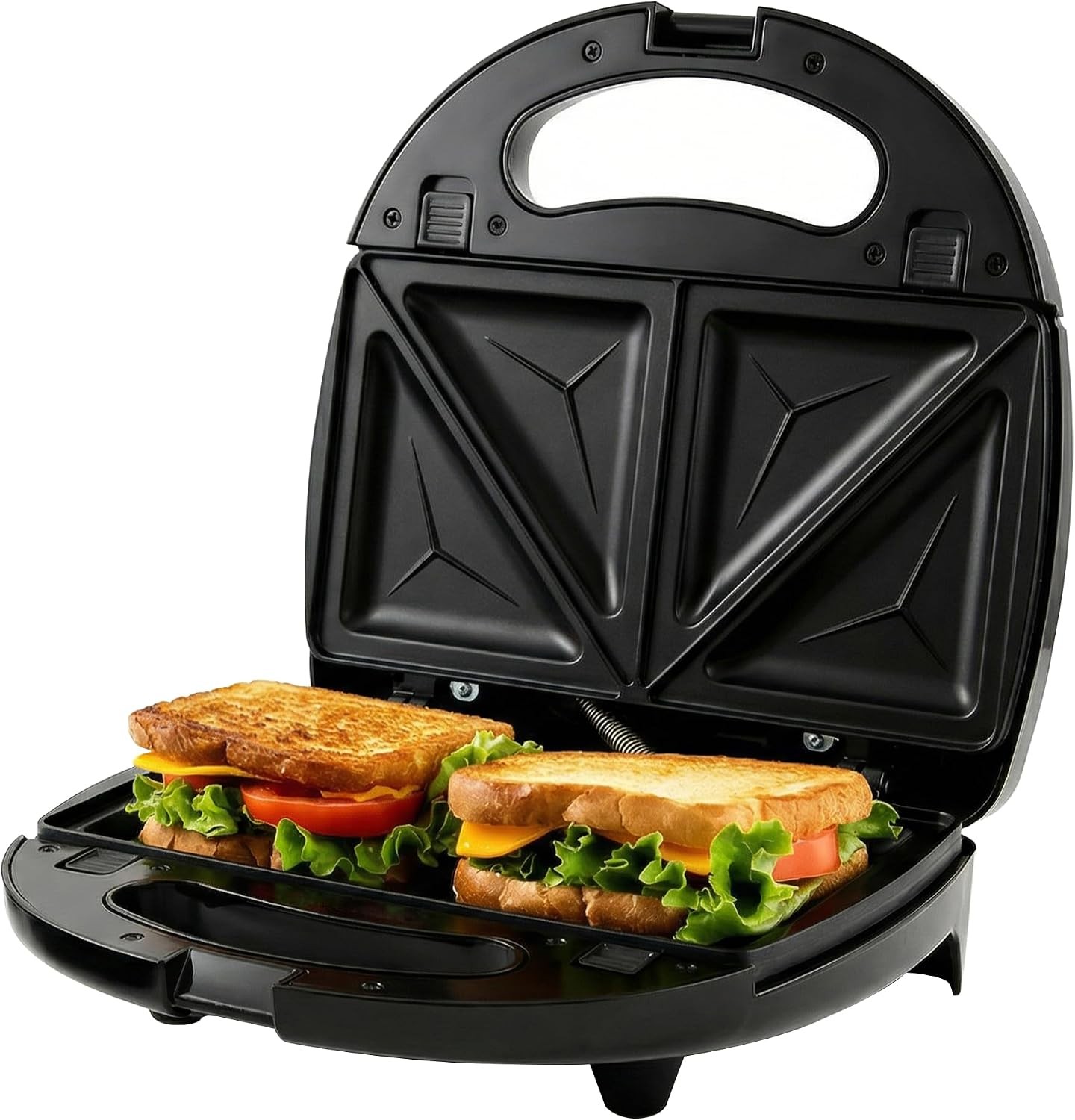 Electric Sandwich Maker with Non-Stick Plates, Indicator Lights, Cool Touch Hand