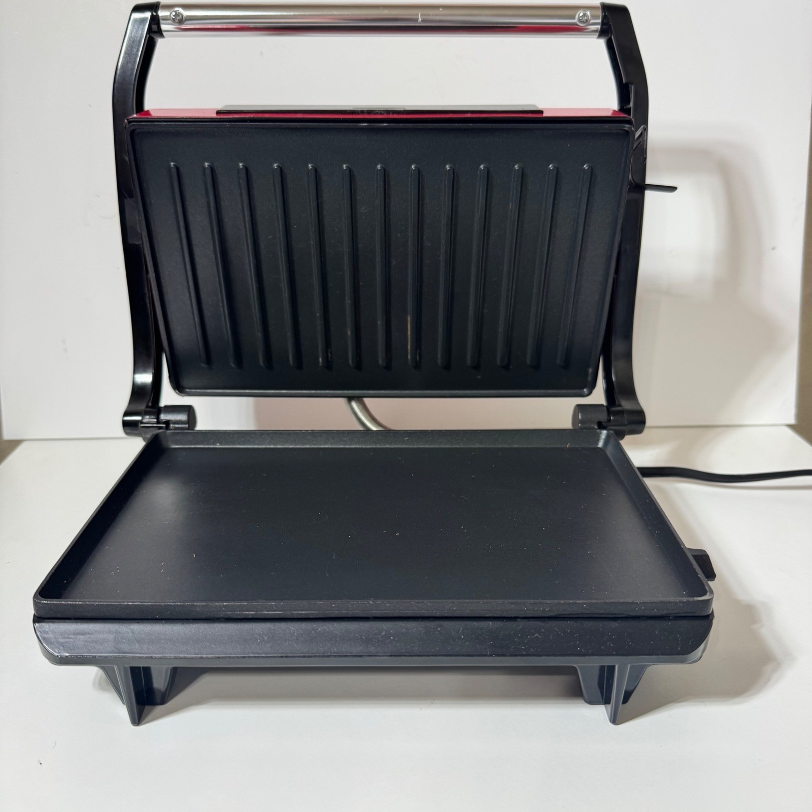Huayu SW100 Electric Panini Press Indoor Grill Red Black 760W Non Stick Small