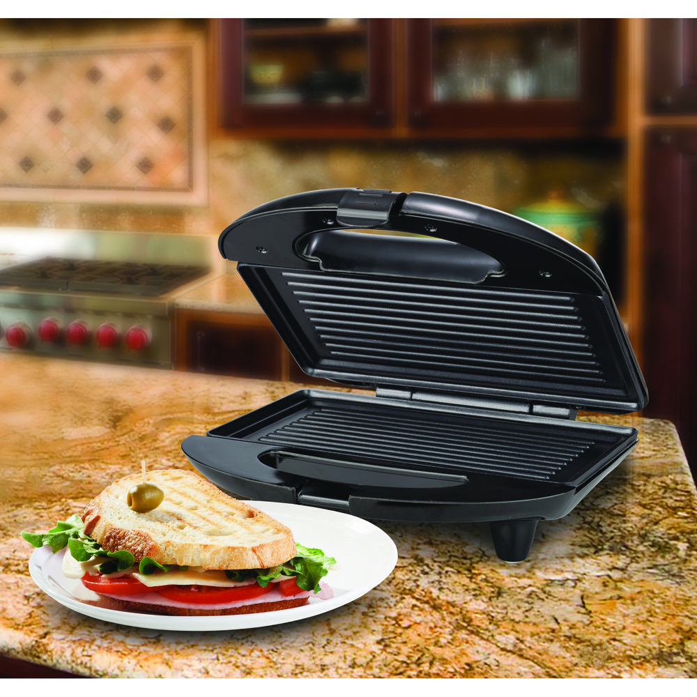 Brentwood Ts-246 Non Stick Panini Press And Sandwich Maker In Black Silver